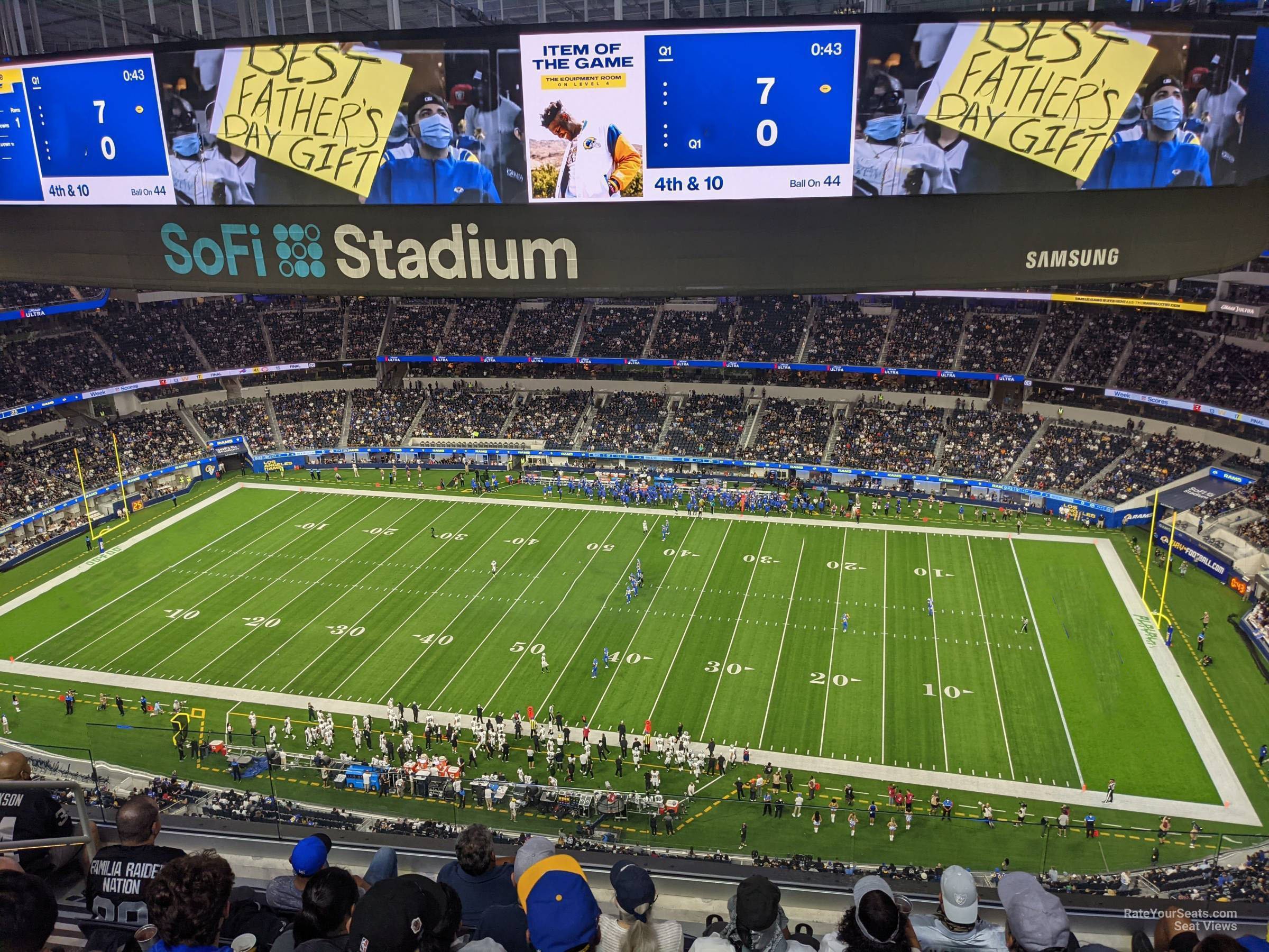 section 418, row 5 seat view  for football - sofi stadium