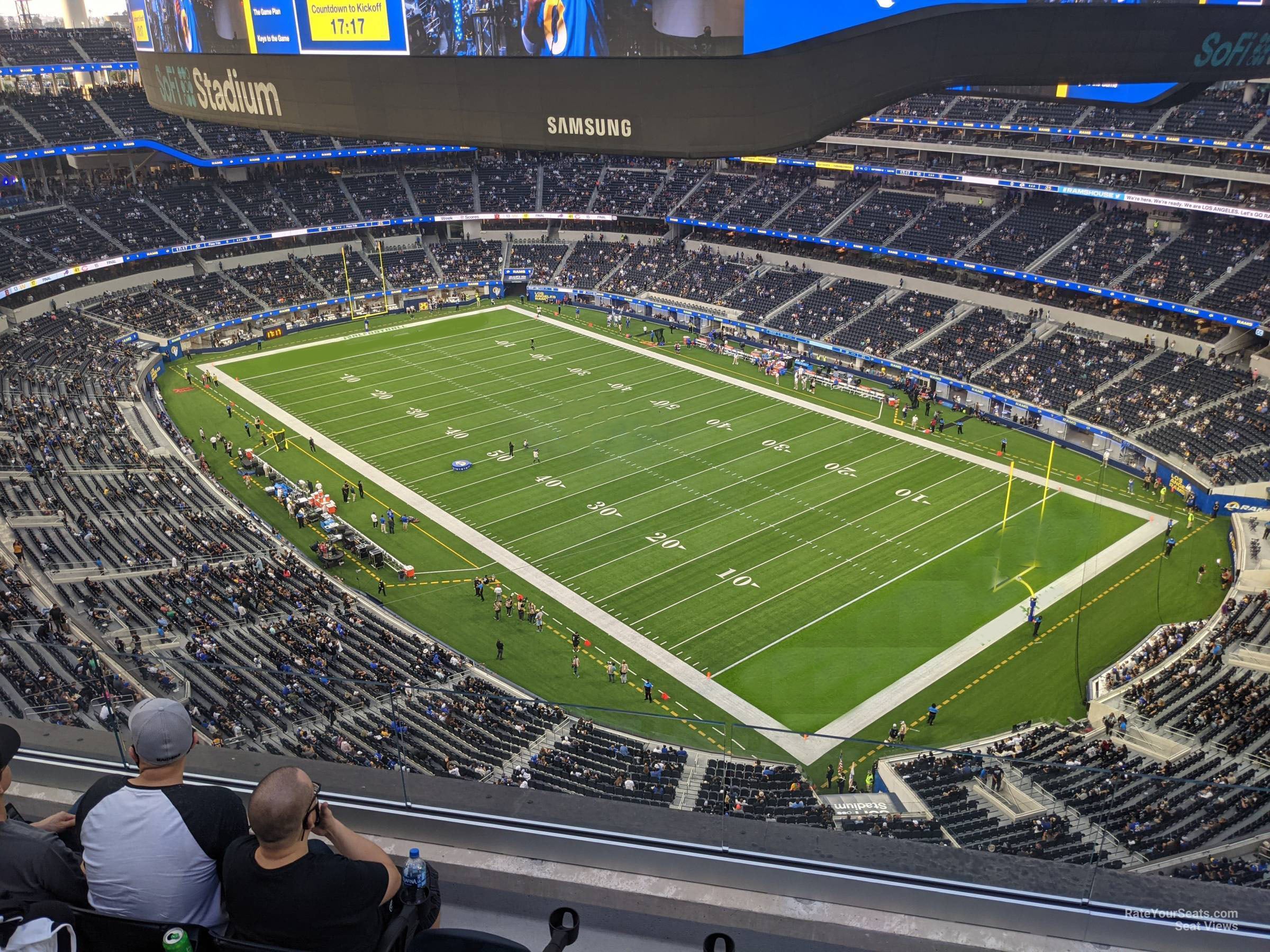 section 423, row 3 seat view  for football - sofi stadium