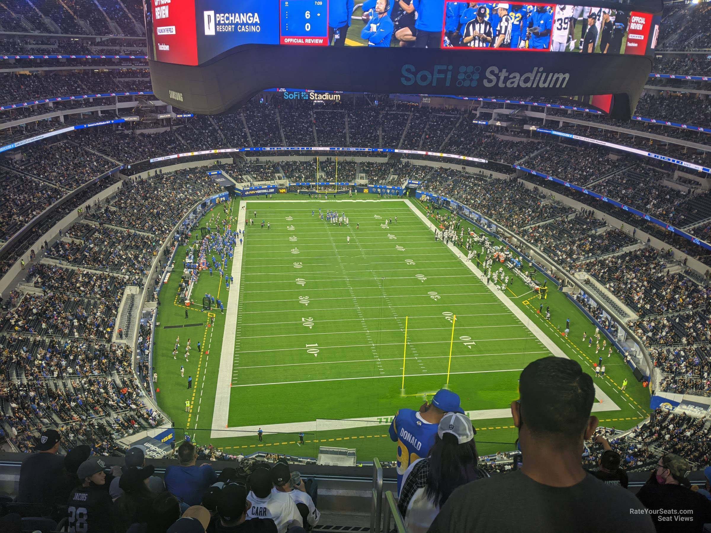 section 456 seat view  for football - sofi stadium