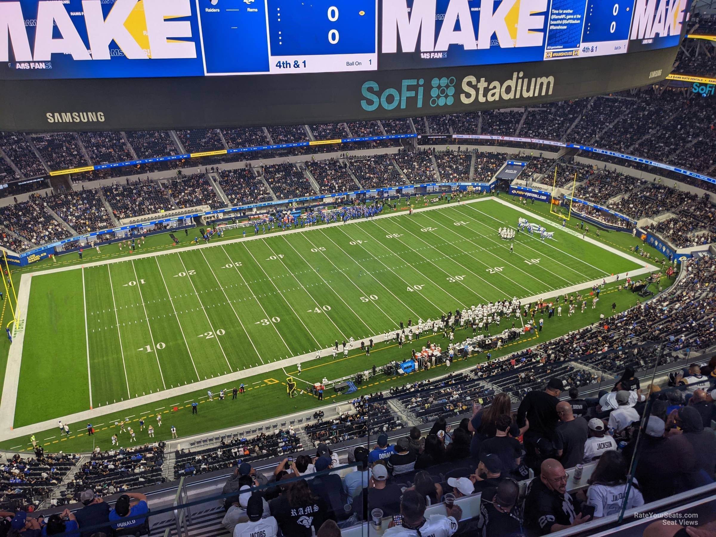 section 511, row 3 seat view  for football - sofi stadium