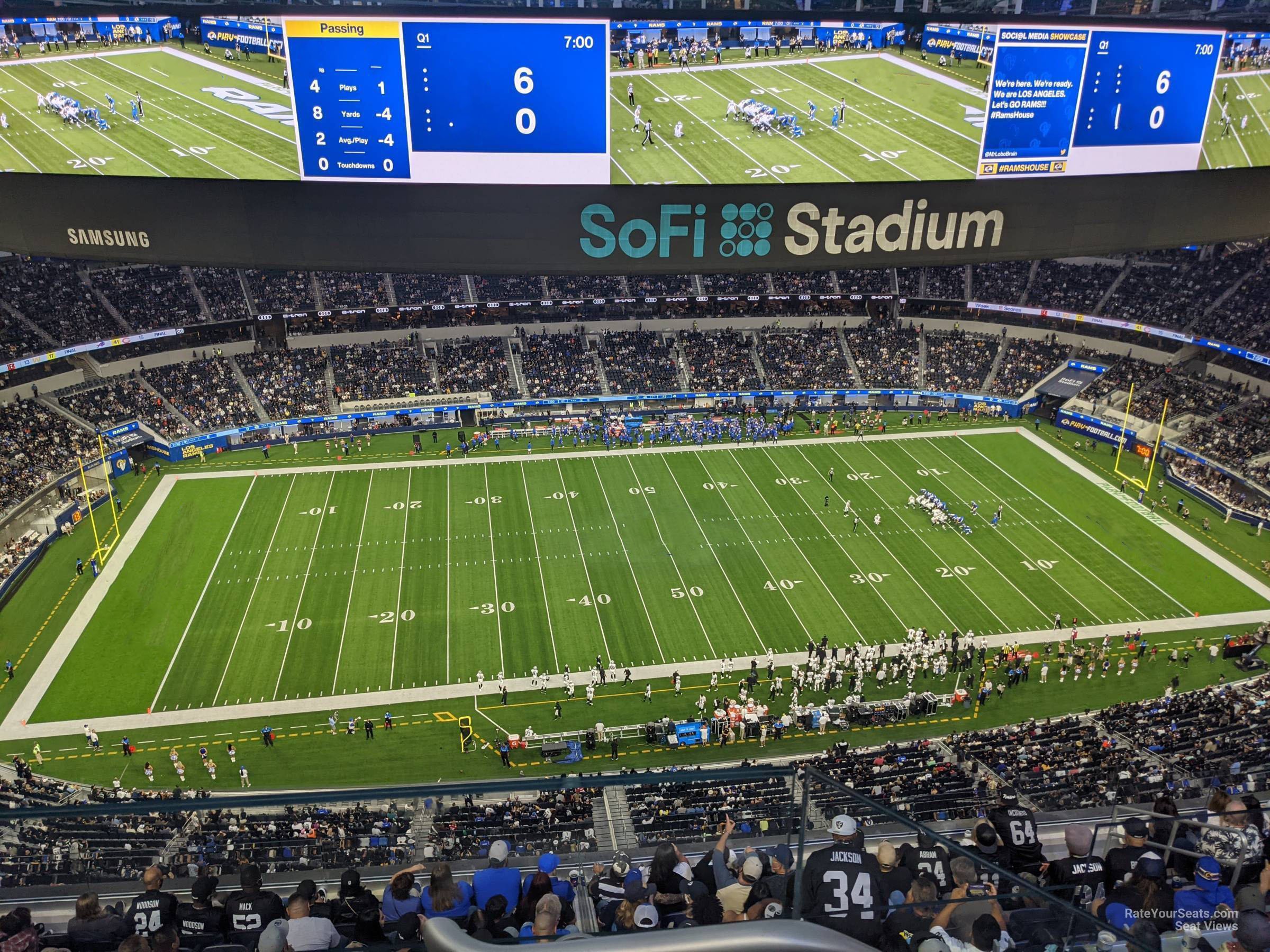 section 513, row 3 seat view  for football - sofi stadium