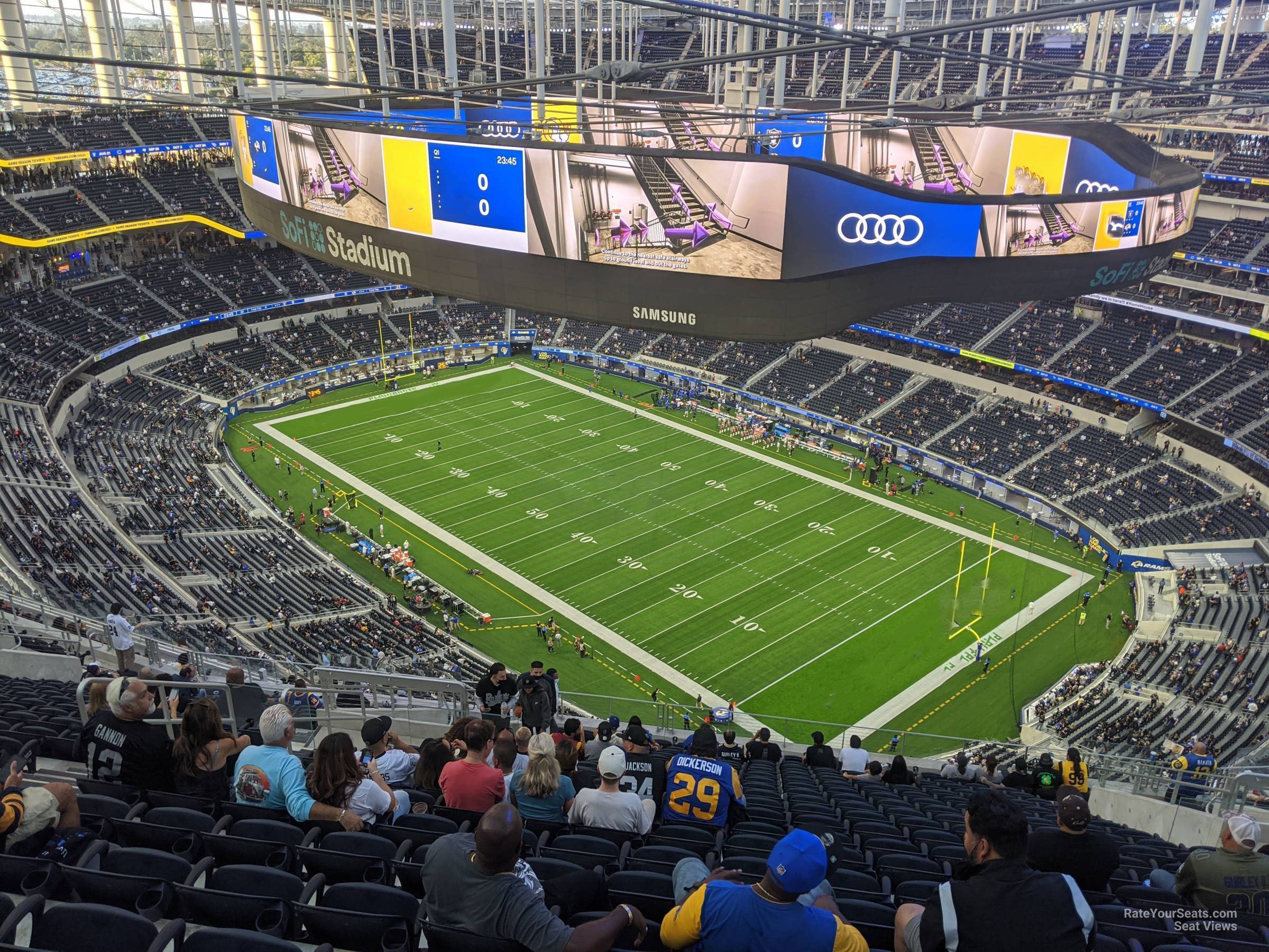 section 522, row 20 seat view  for football - sofi stadium