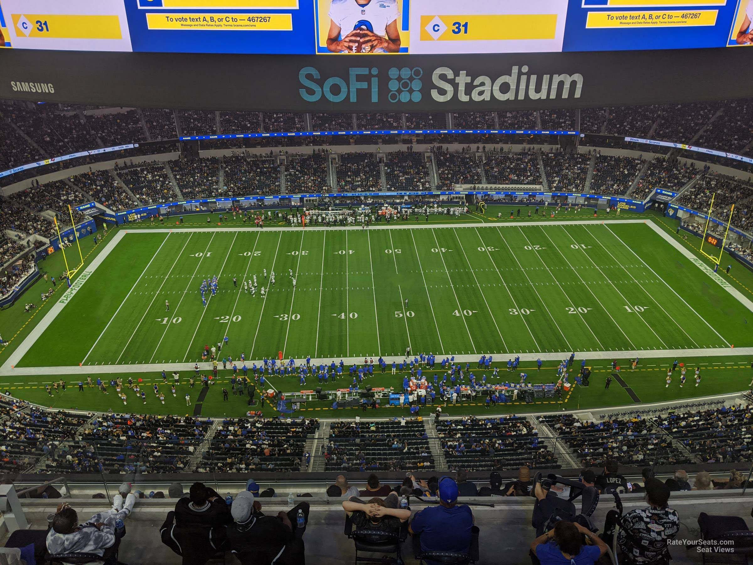 section 539, row 3 seat view  for football - sofi stadium