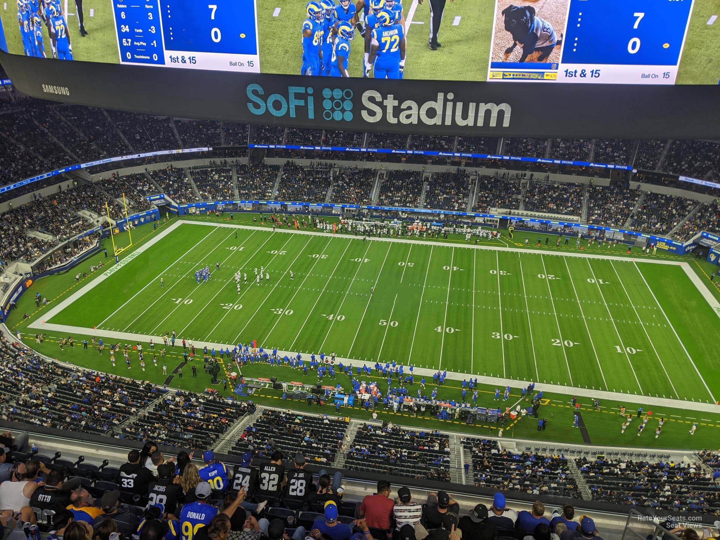 section 541, row 3 seat view  for football - sofi stadium