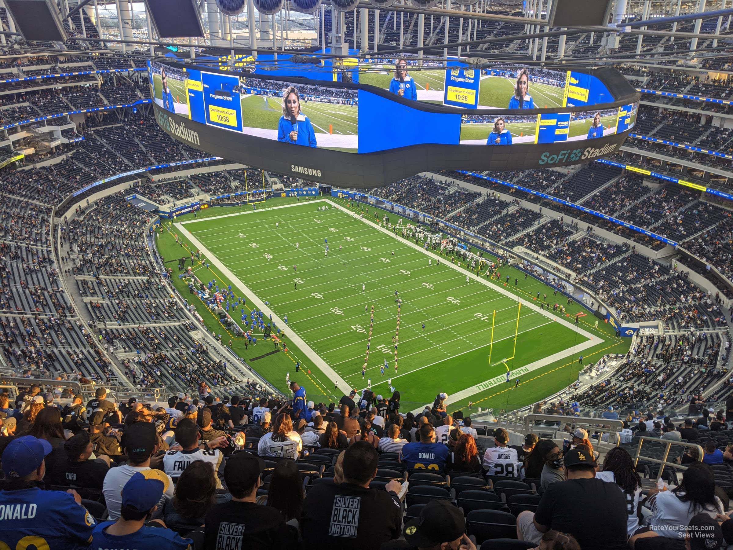 section 550, row 20 seat view  for football - sofi stadium