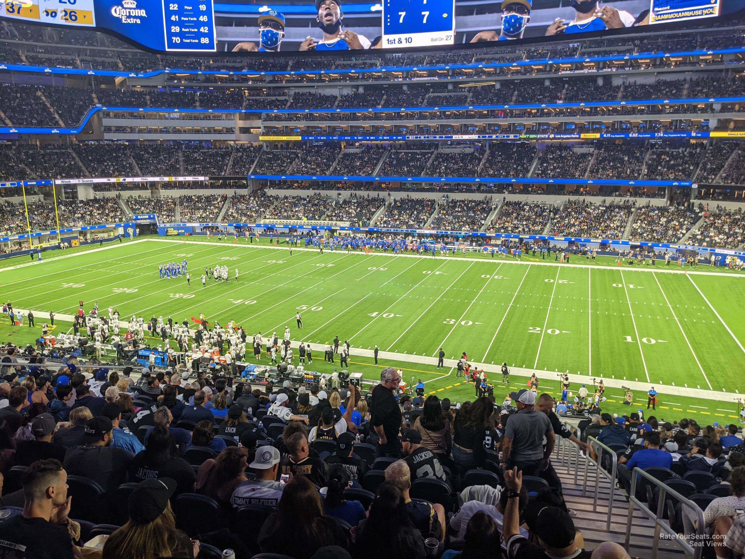 club 221, row 19 seat view  for football - sofi stadium