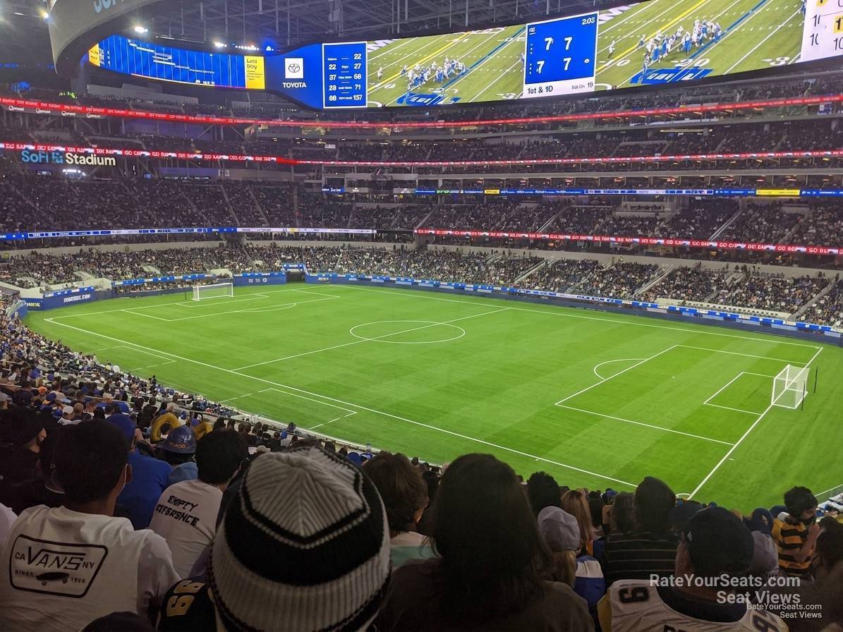 section 200, row 20 seat view  for soccer - sofi stadium