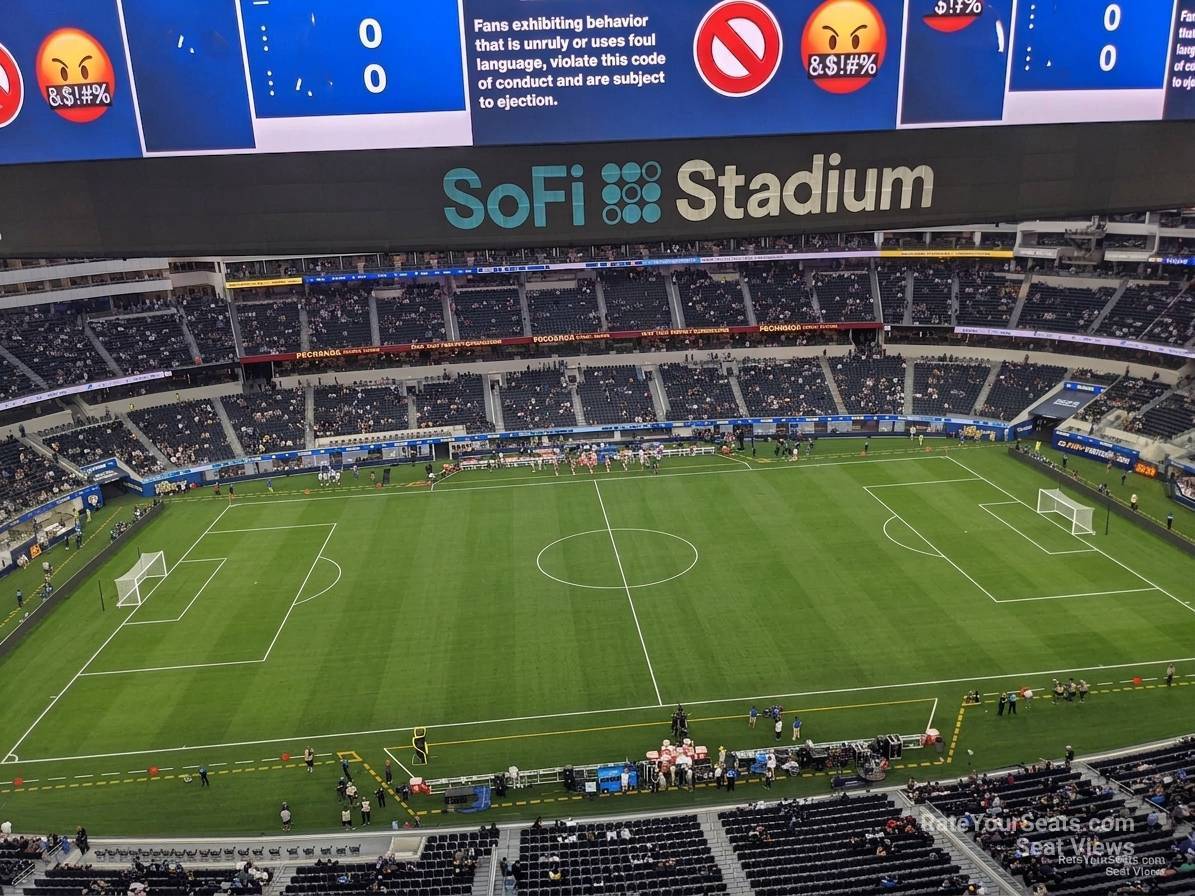 section 414, row 3 seat view  for soccer - sofi stadium