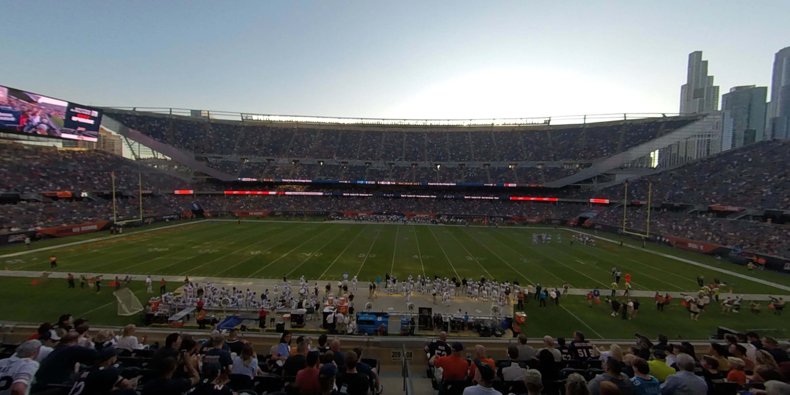 section 208 panoramic seat view  for football - soldier field