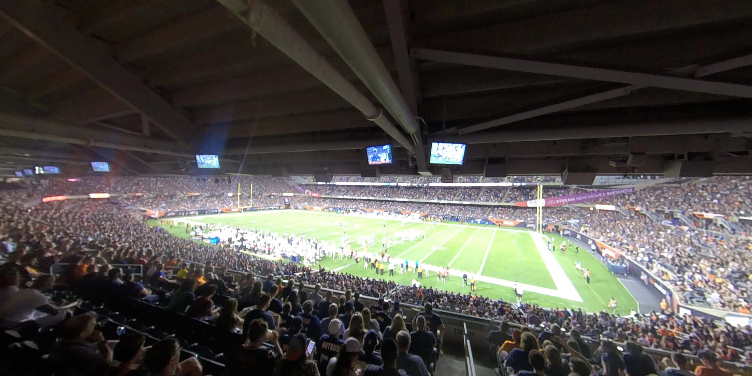 section 231 panoramic seat view  for football - soldier field