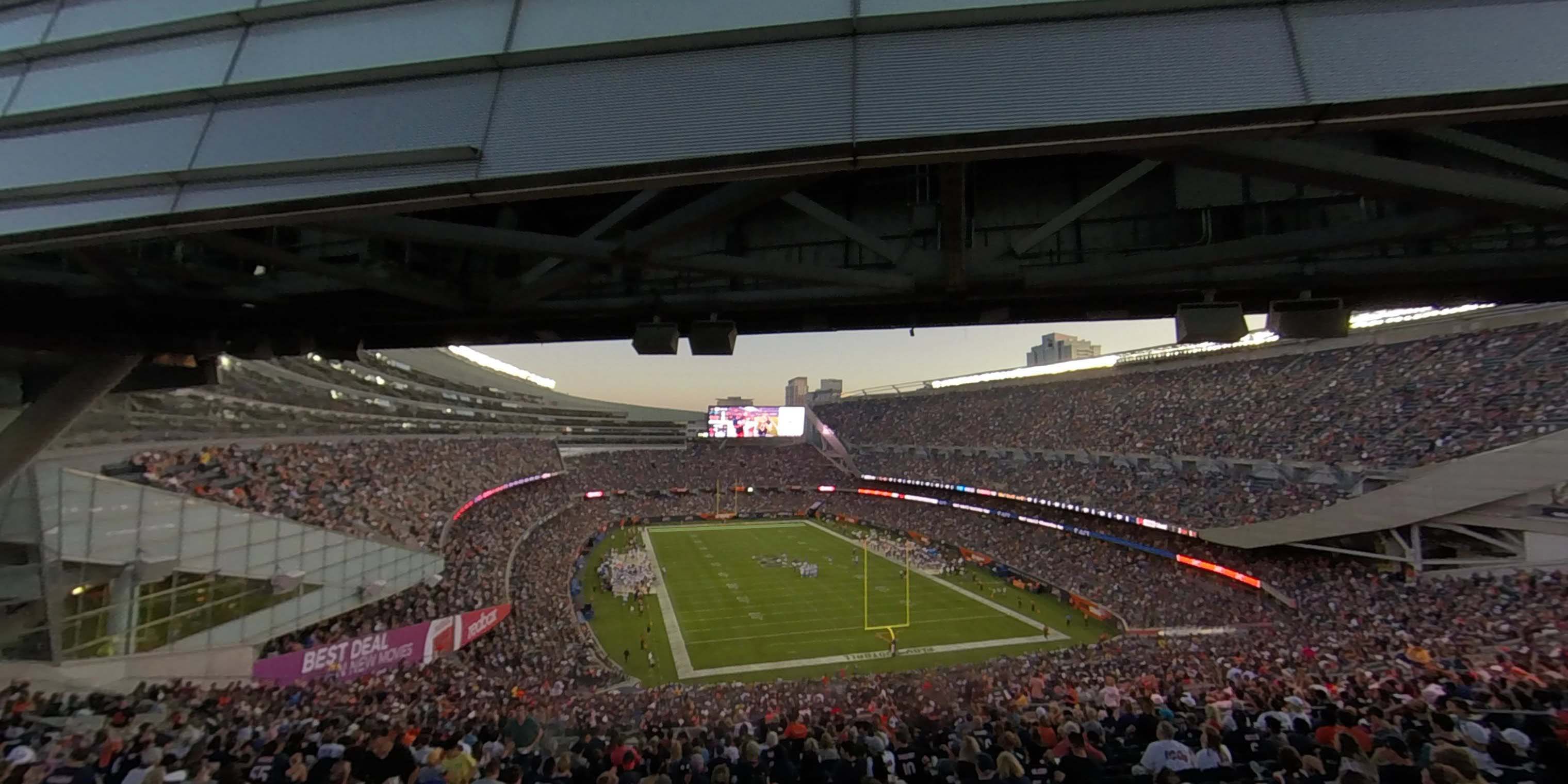 sky deck panoramic seat view  for football - soldier field
