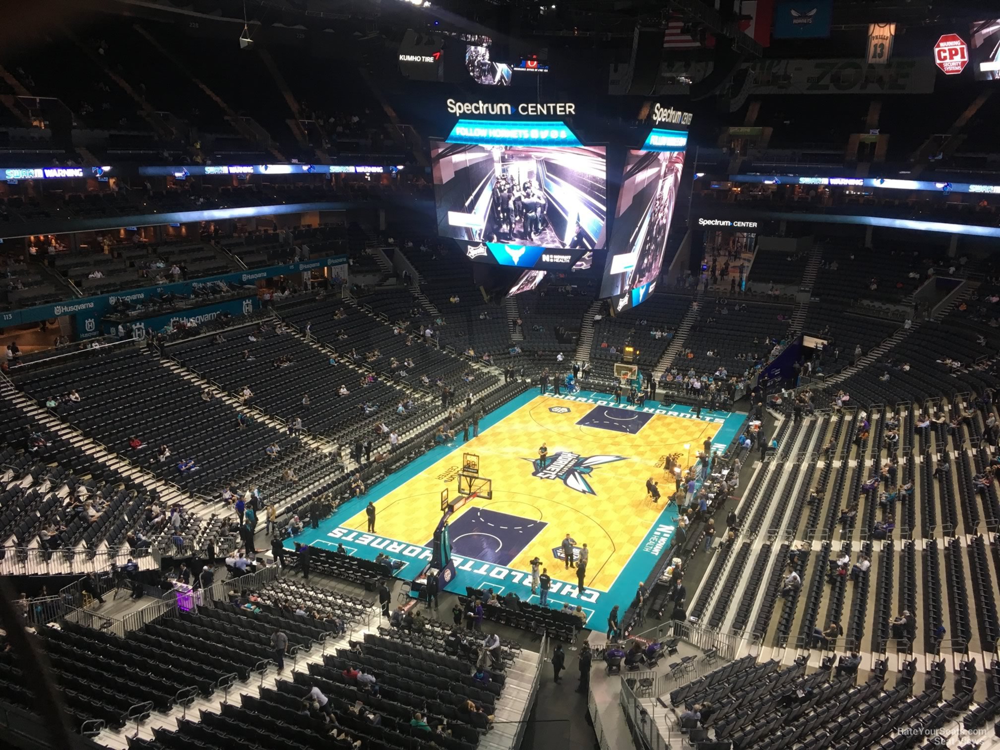 section 215, row f seat view  for basketball - spectrum center
