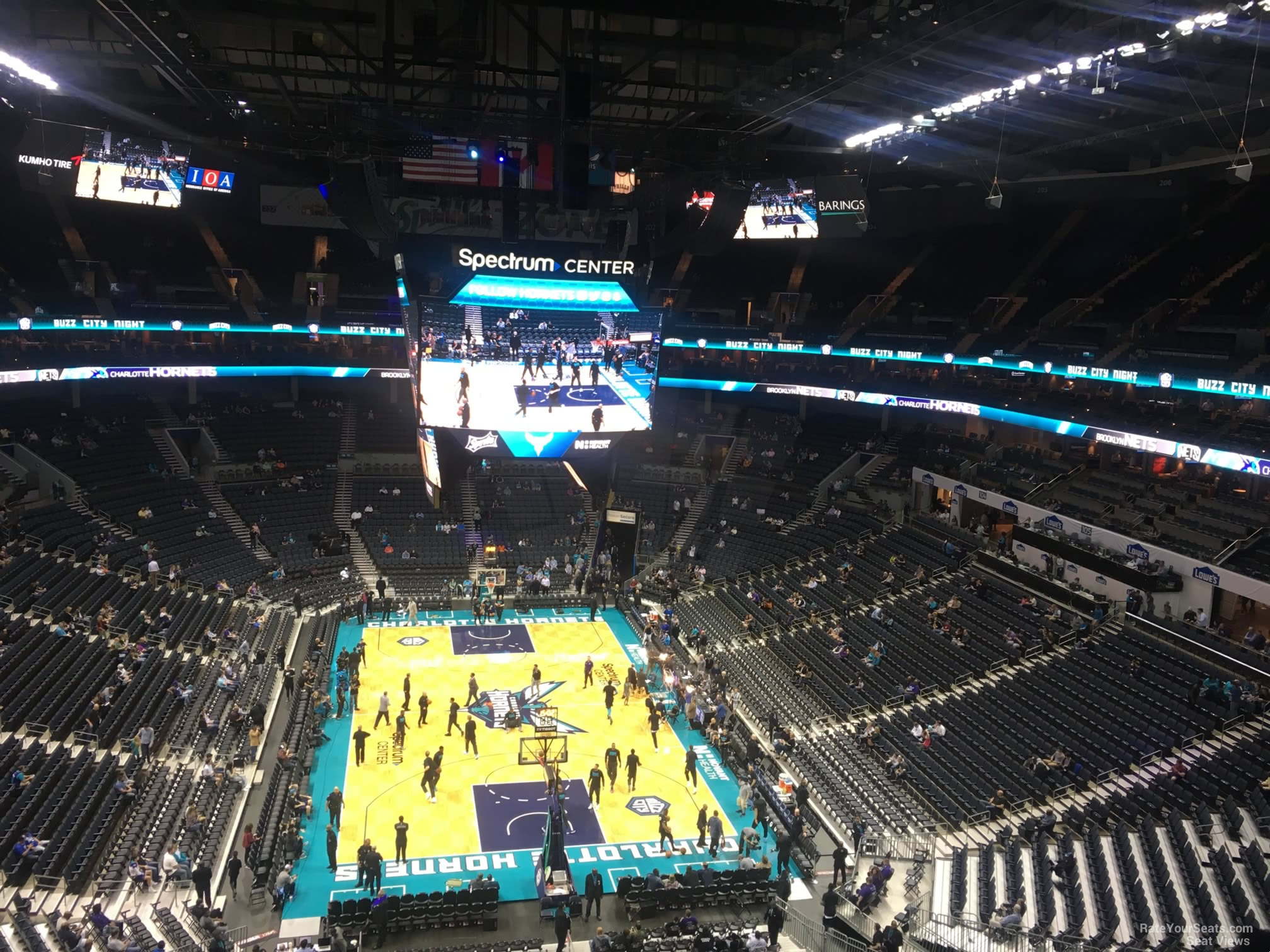 section 218, row d seat view  for basketball - spectrum center