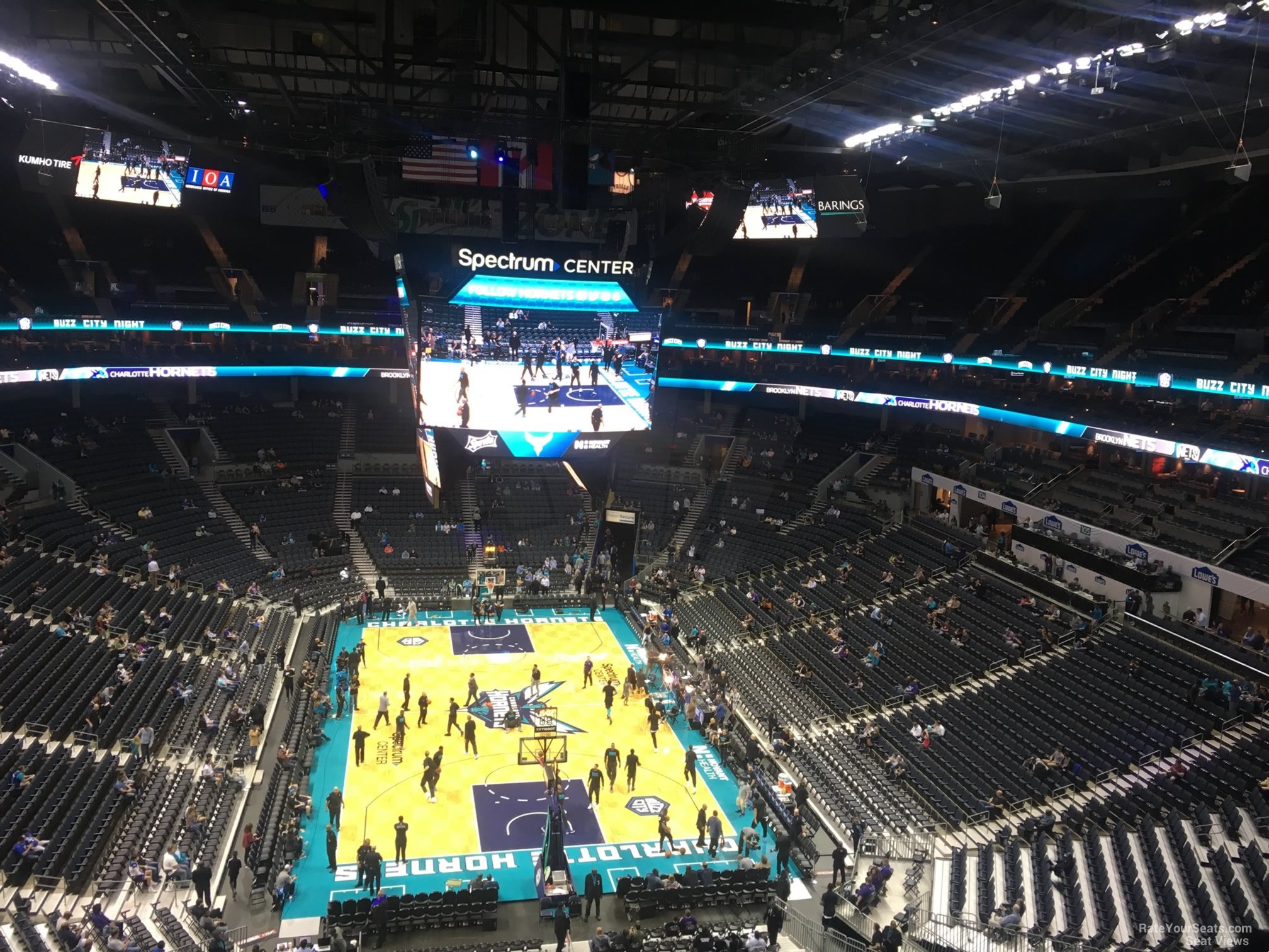 section 218, row d seat view  for basketball - spectrum center