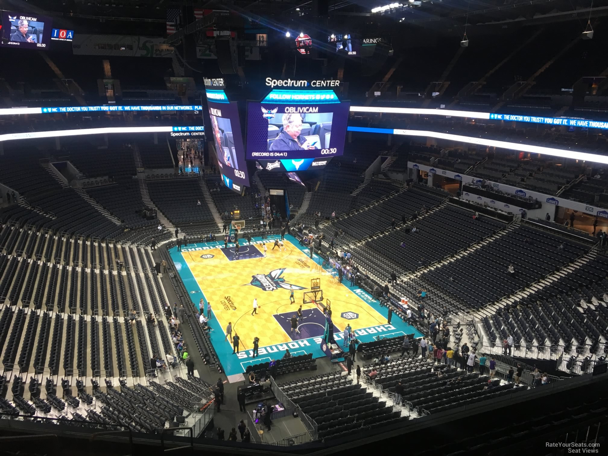 section 219, row f seat view  for basketball - spectrum center