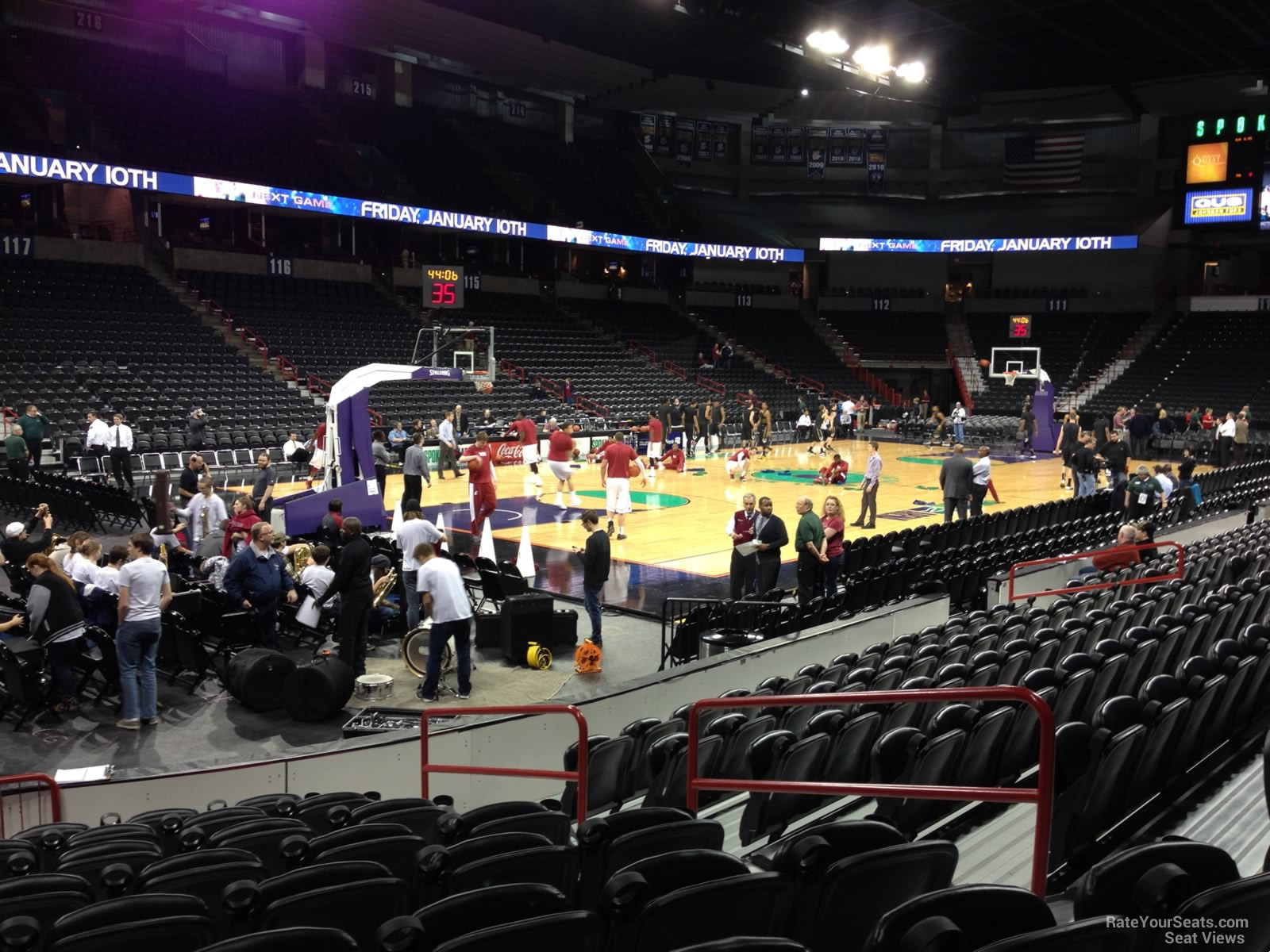 section 101, row j seat view  for basketball - spokane arena
