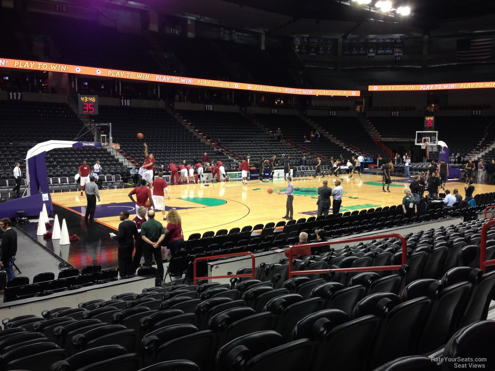 section 102, row j seat view  for basketball - spokane arena