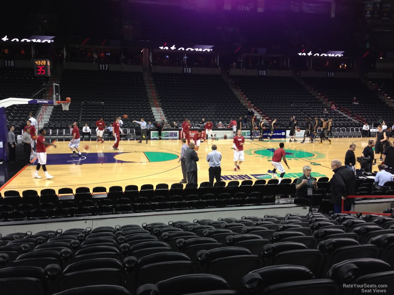 section 103, row j seat view  for basketball - spokane arena
