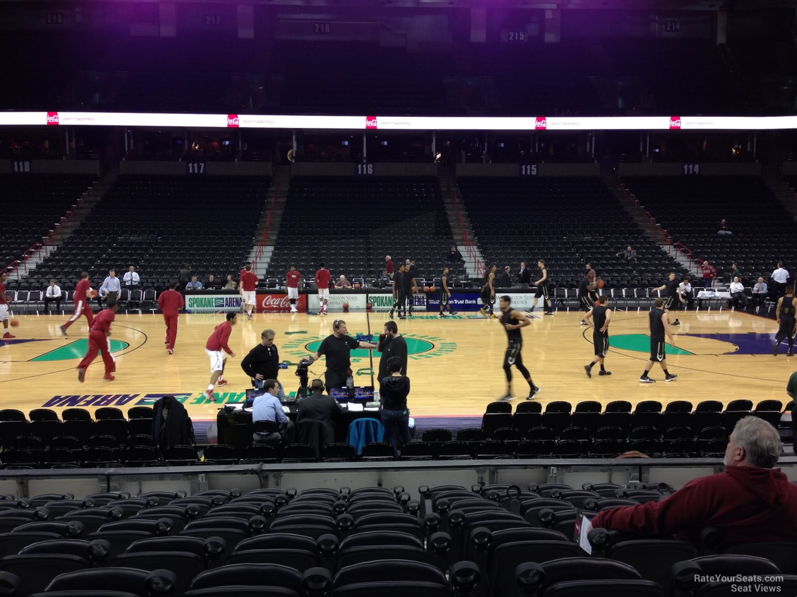section 104, row j seat view  for basketball - spokane arena