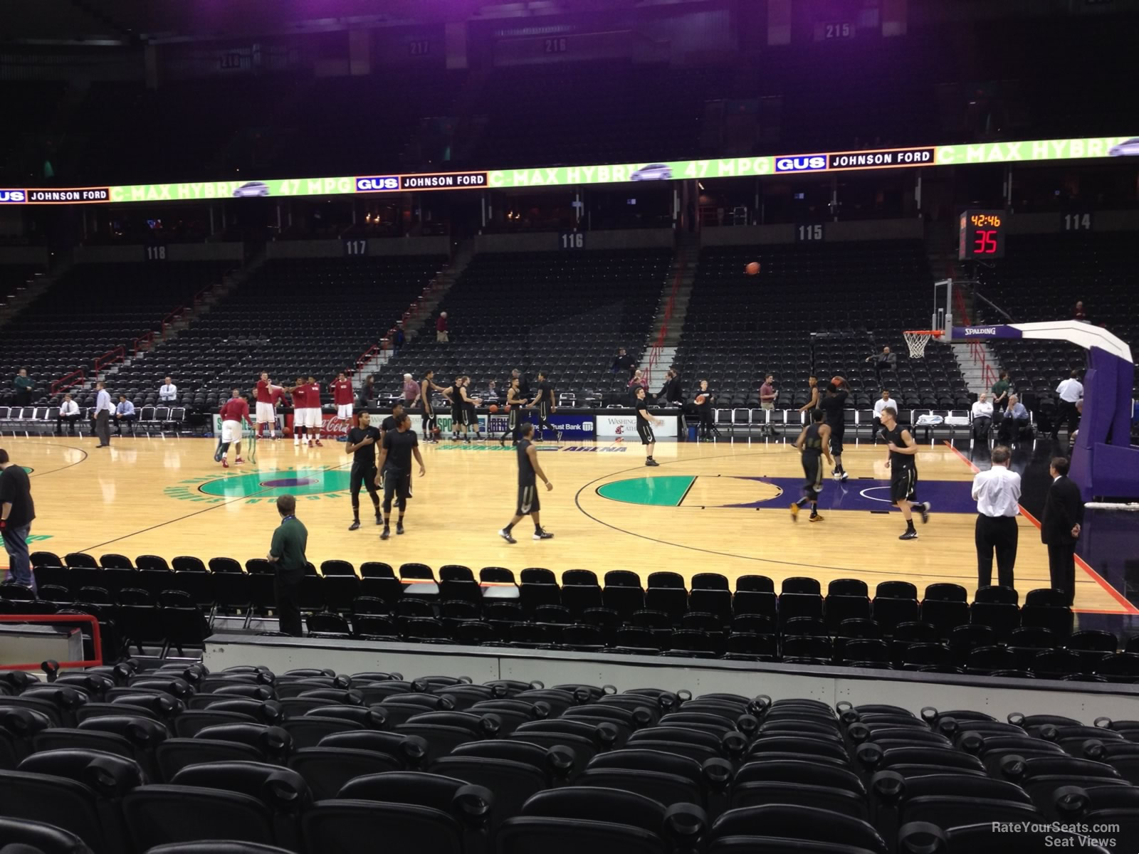 section 105, row j seat view  for basketball - spokane arena