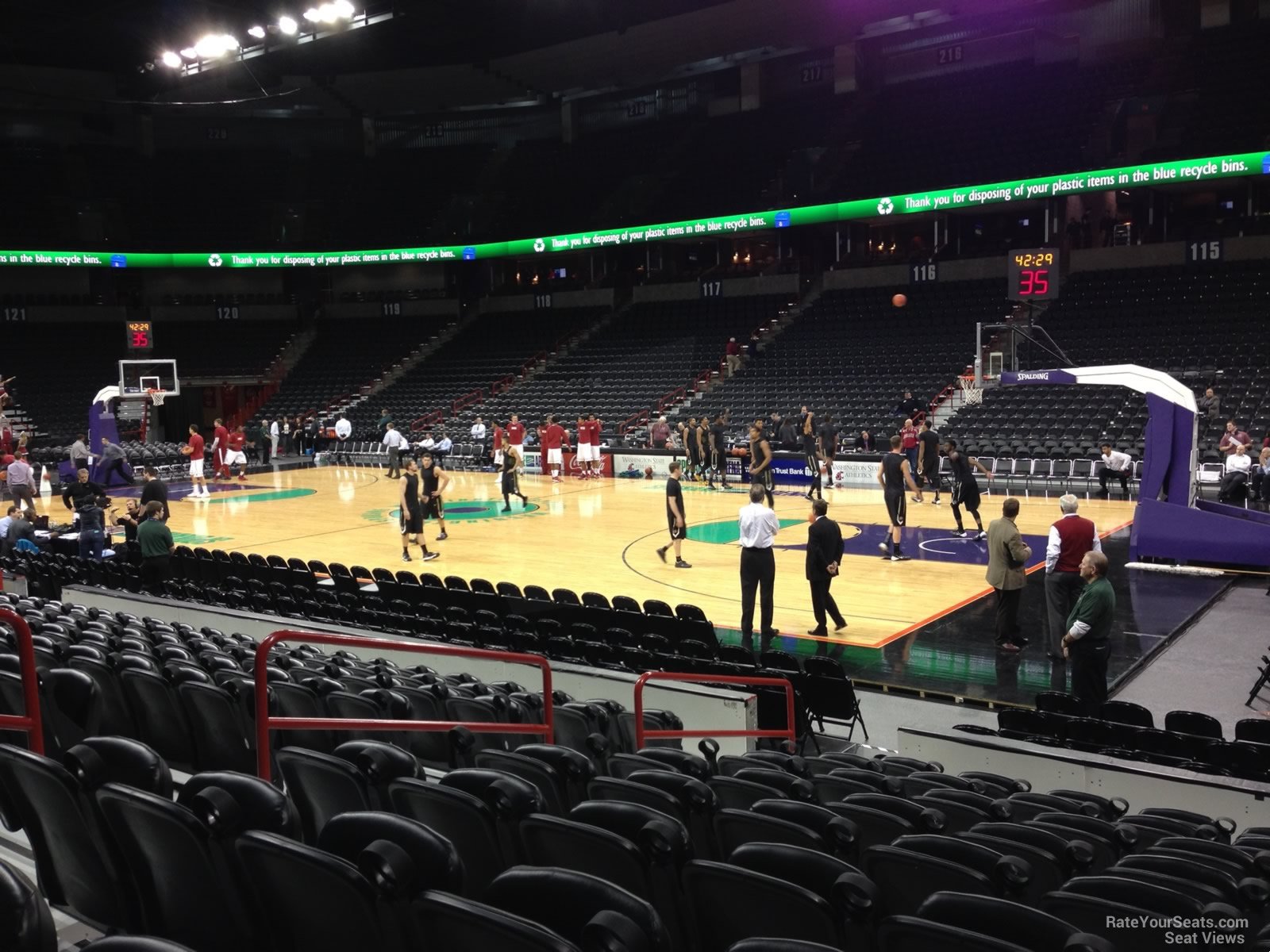 section 106, row j seat view  for basketball - spokane arena