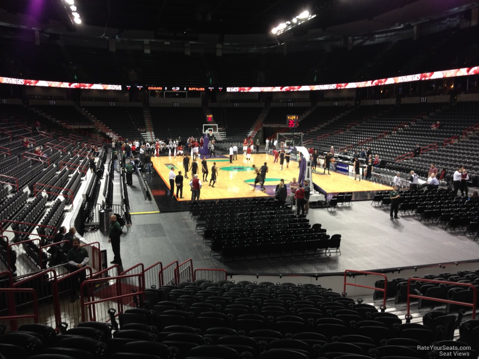 section 109, row p seat view  for basketball - spokane arena