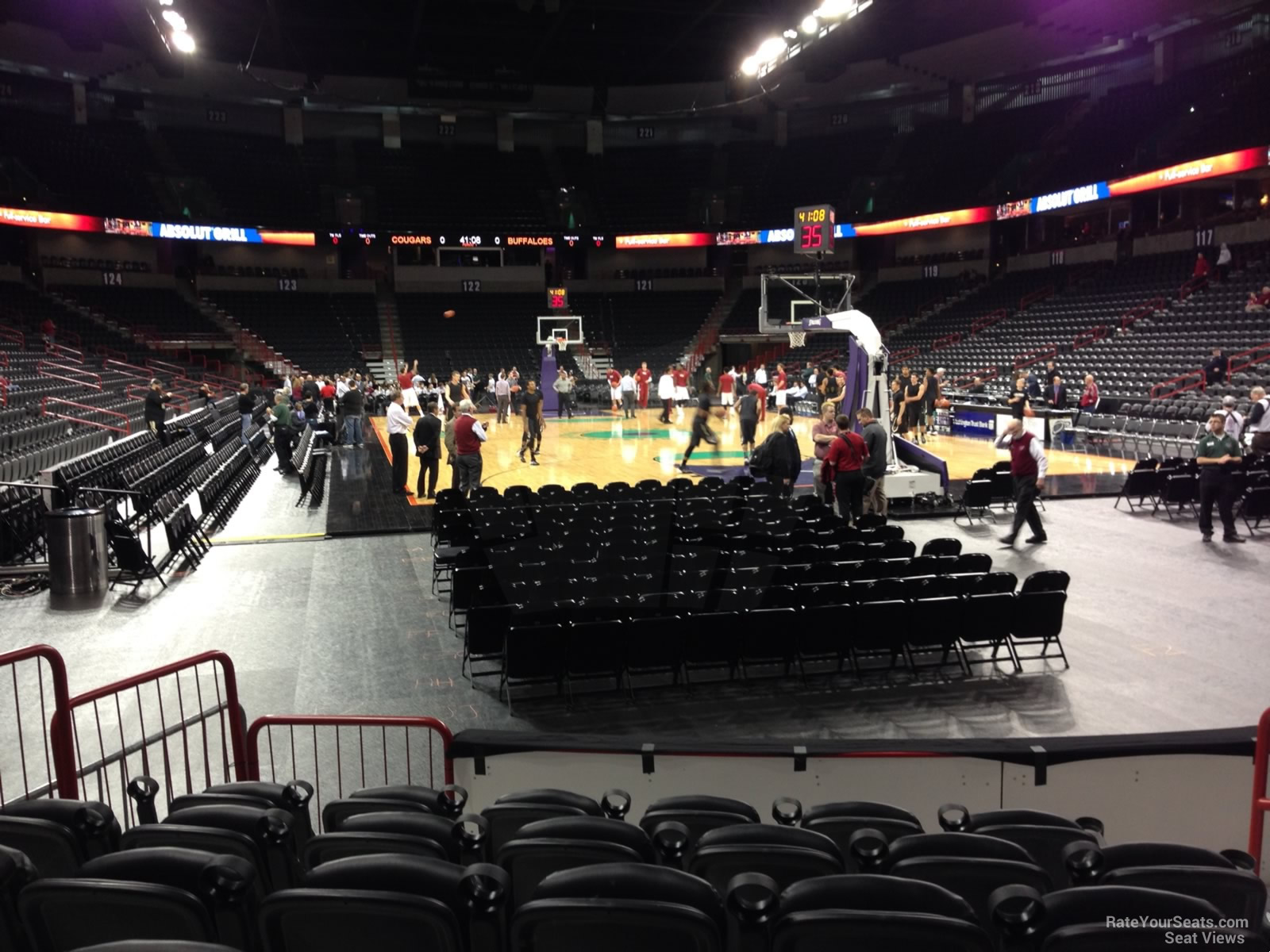 section 109, row f seat view  for basketball - spokane arena