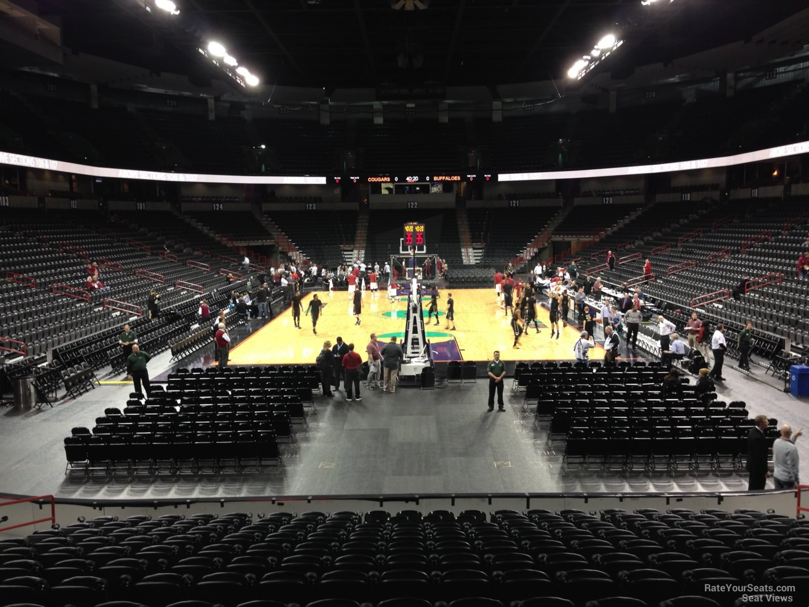 section 110, row p seat view  for basketball - spokane arena