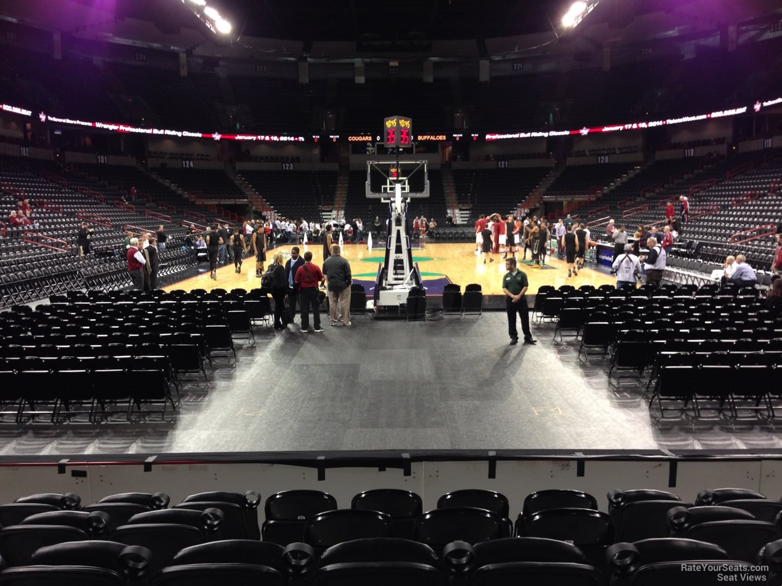 section 110, row f seat view  for basketball - spokane arena