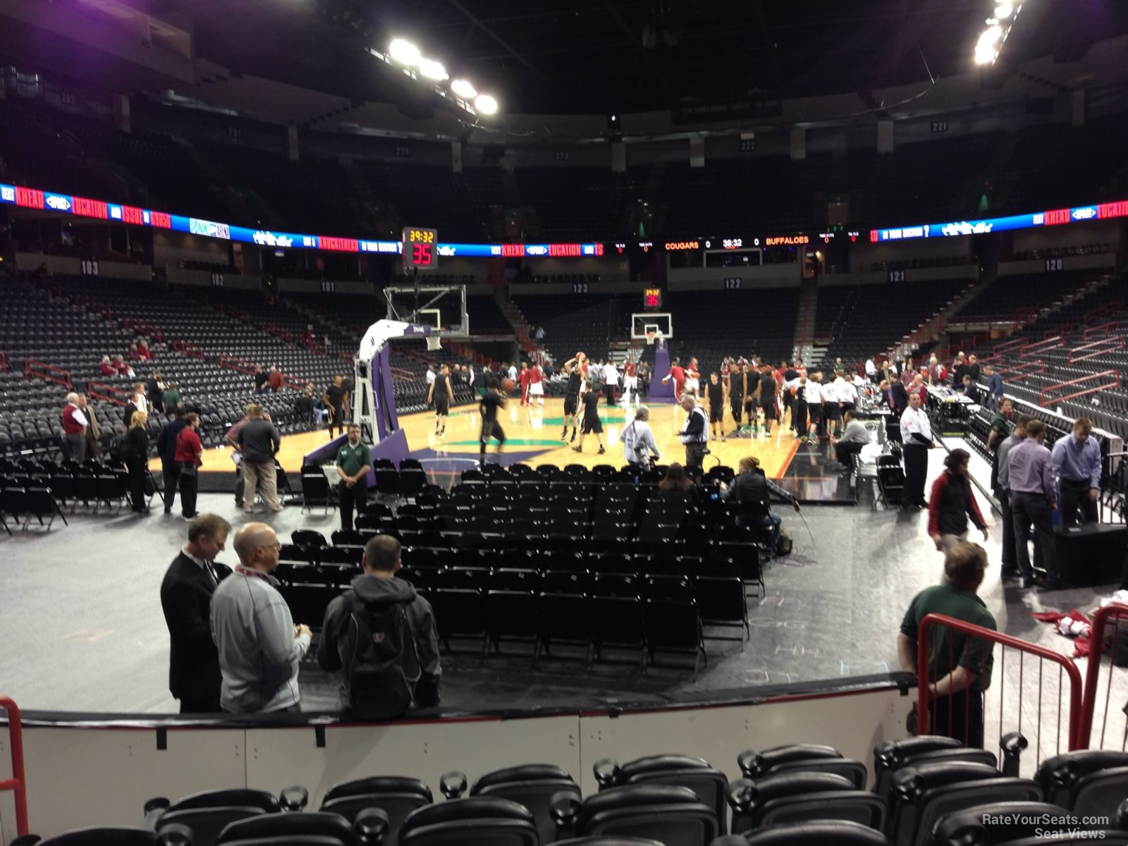 section 111, row f seat view  for basketball - spokane arena
