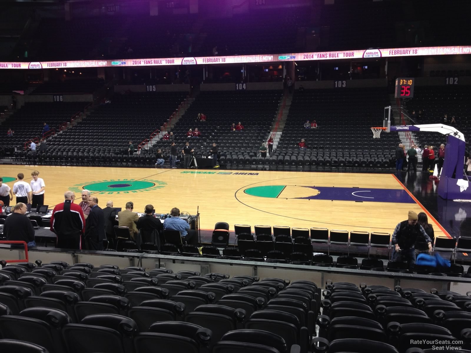 section 117, row j seat view  for basketball - spokane arena