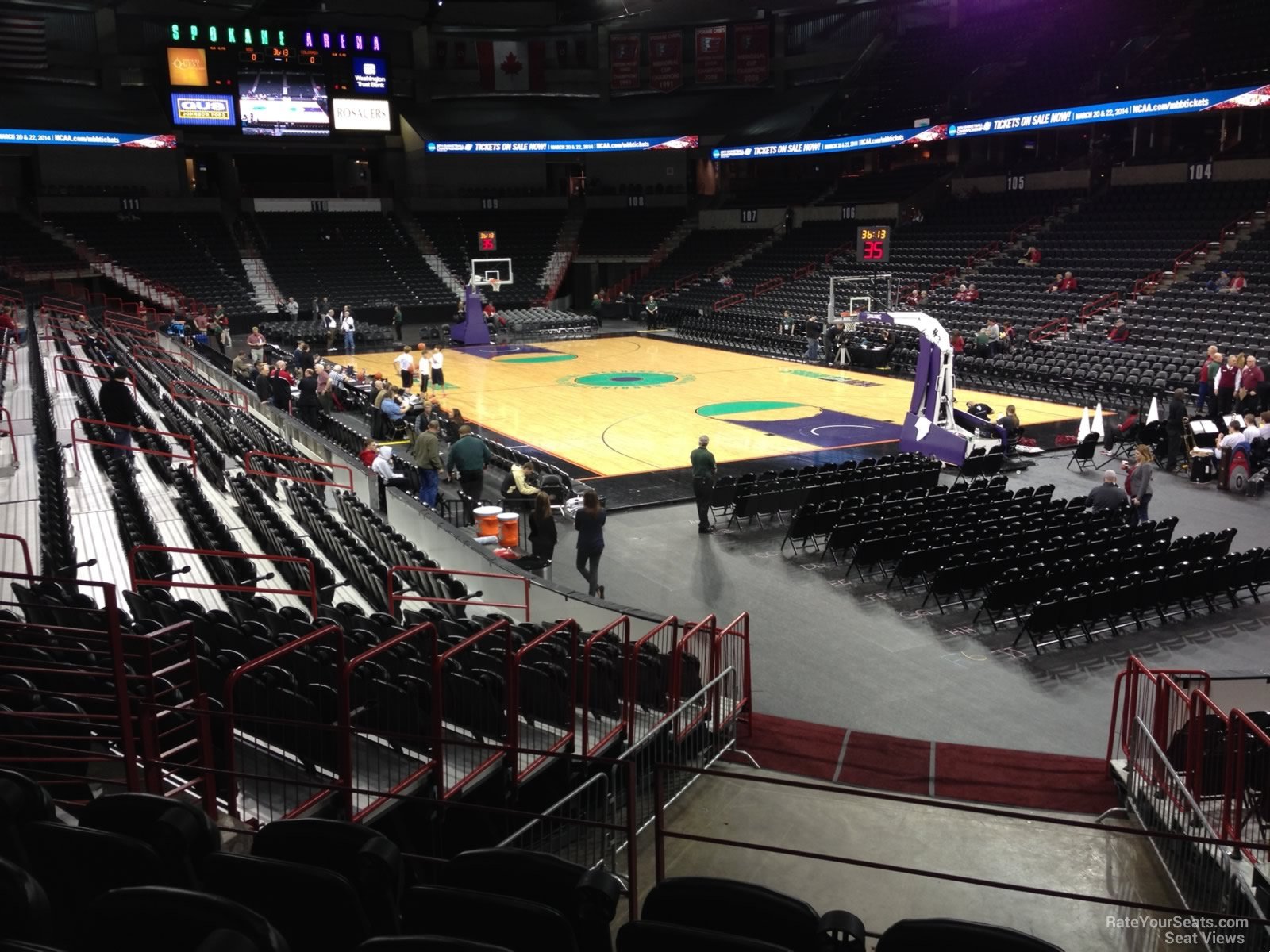 section 120, row j seat view  for basketball - spokane arena