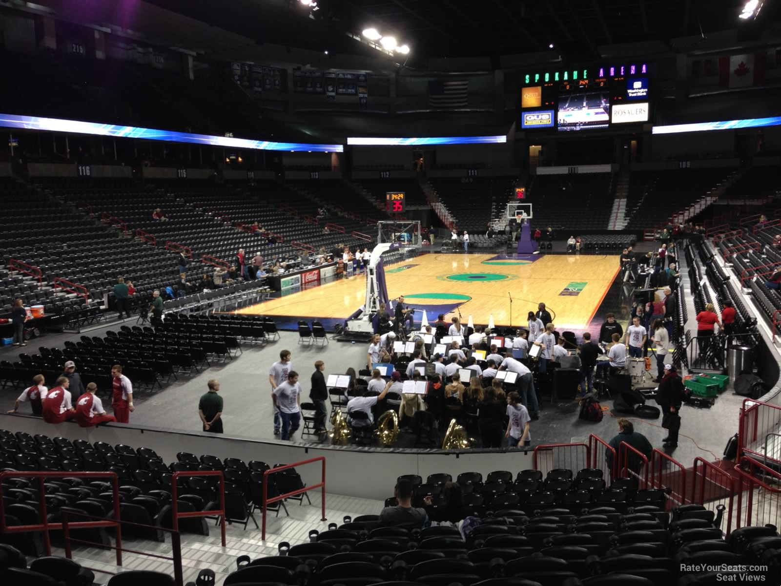 section 123, row p seat view  for basketball - spokane arena