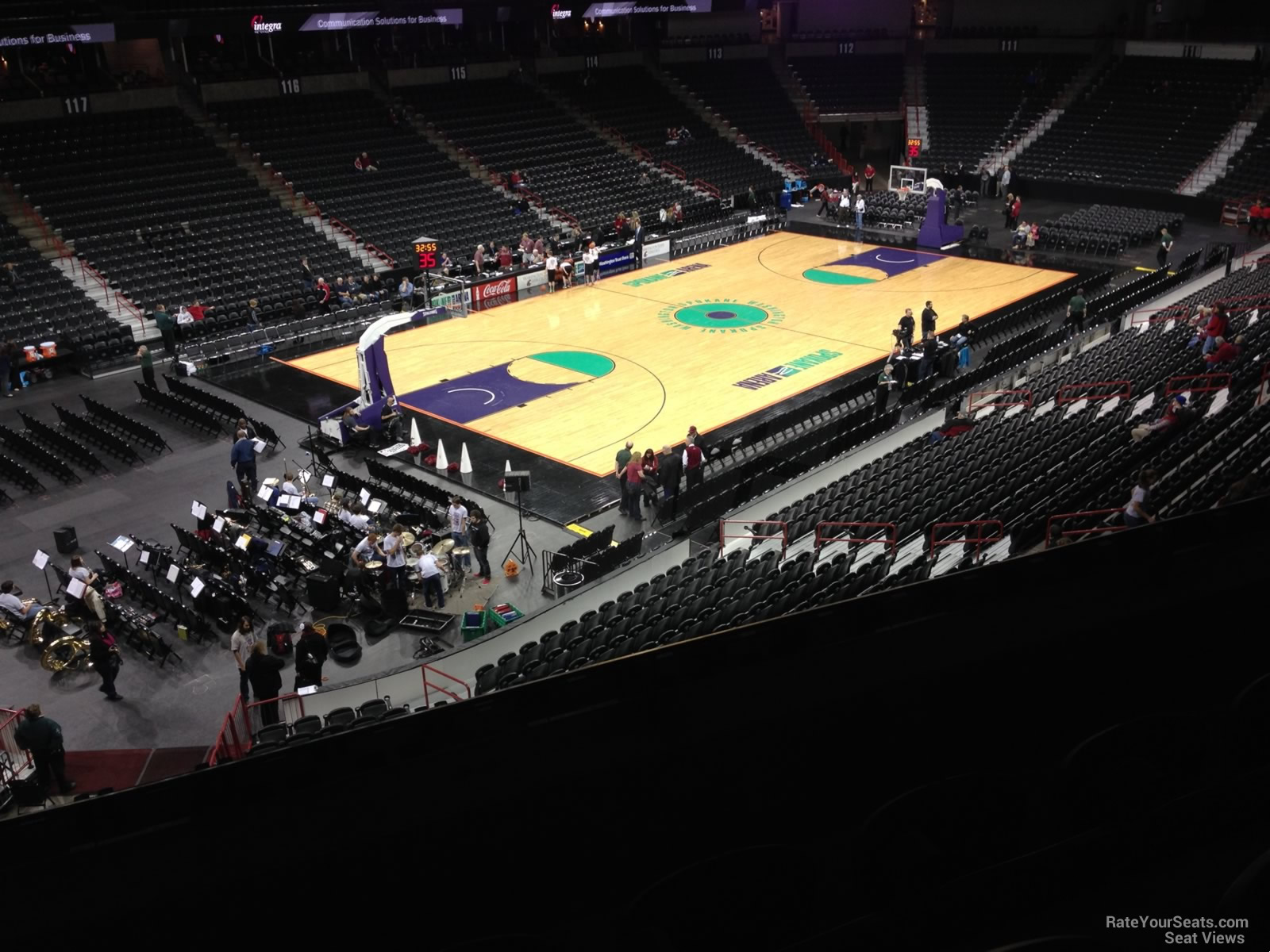 section 201, row c seat view  for basketball - spokane arena