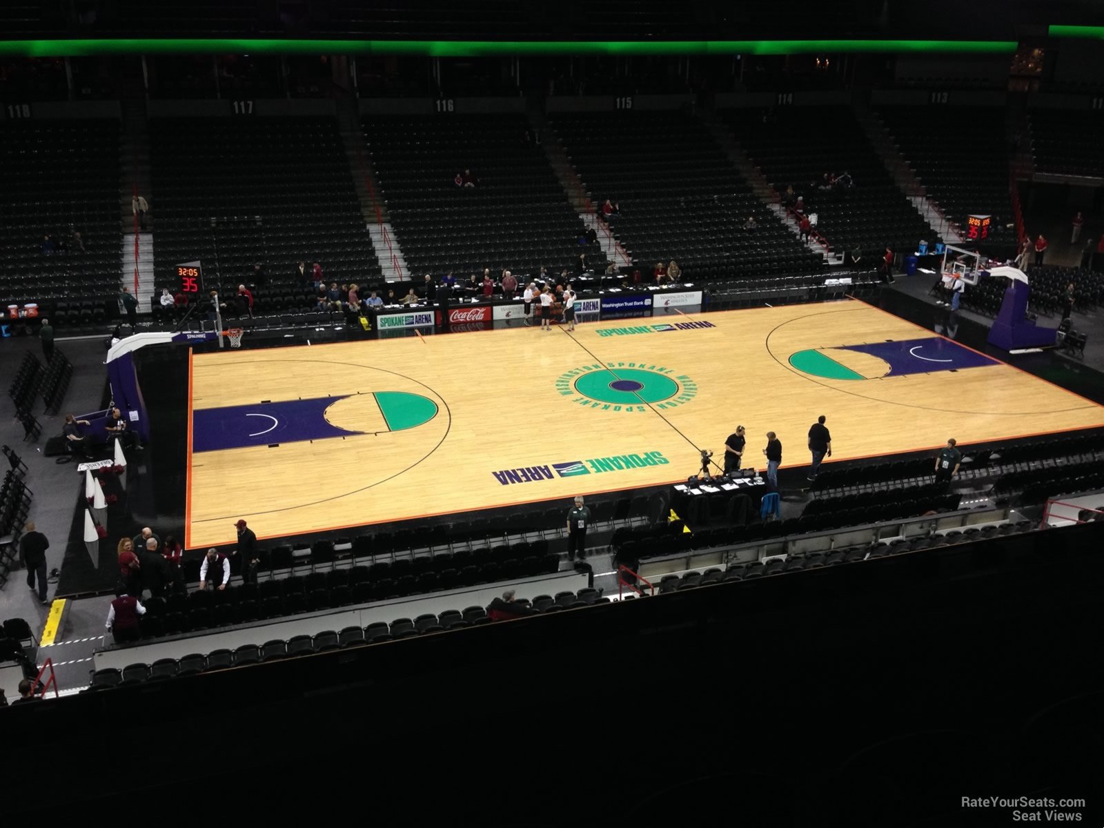 section 203, row c seat view  for basketball - spokane arena