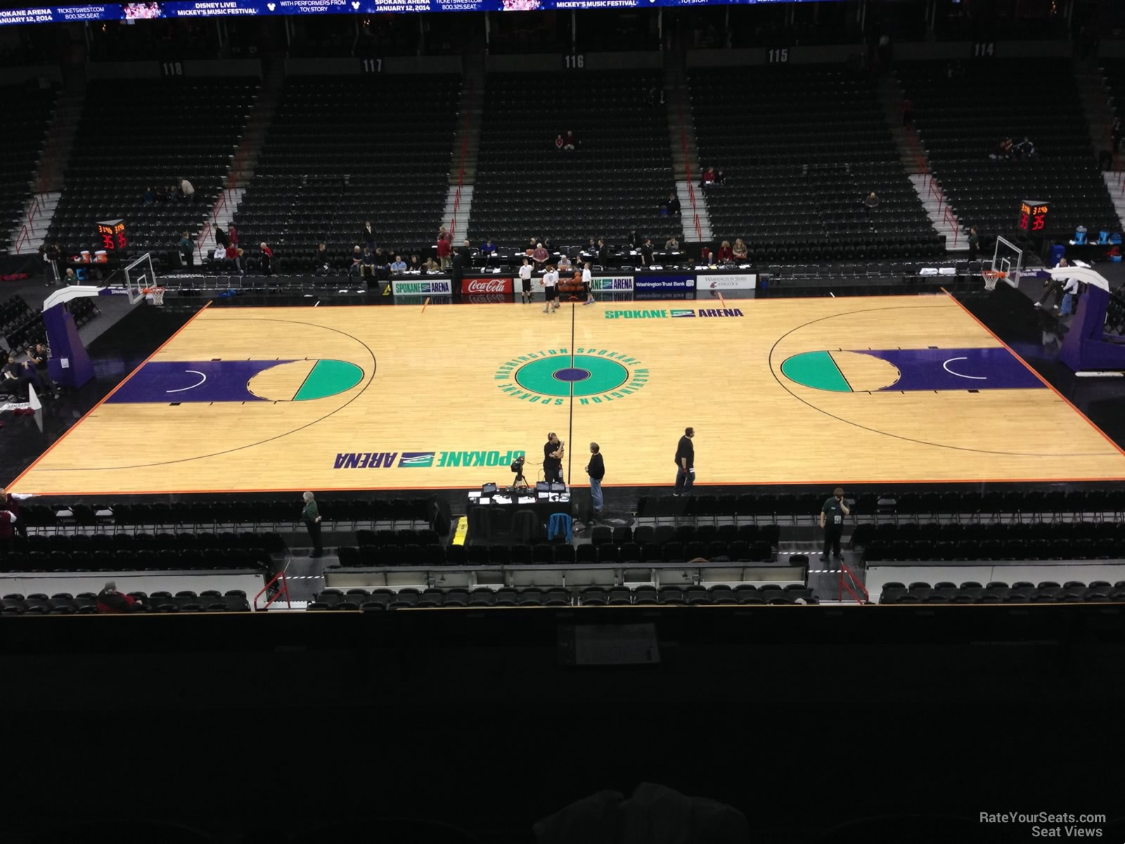 section 204, row c seat view  for basketball - spokane arena