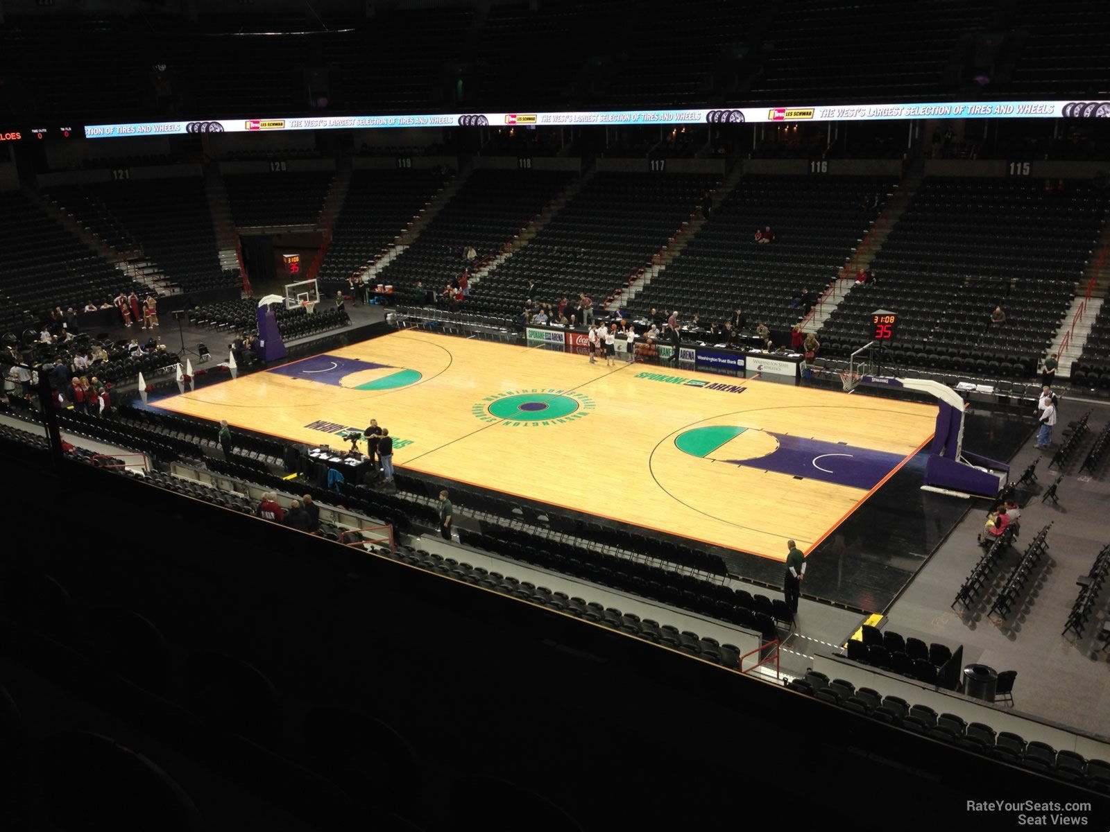 section 206, row c seat view  for basketball - spokane arena
