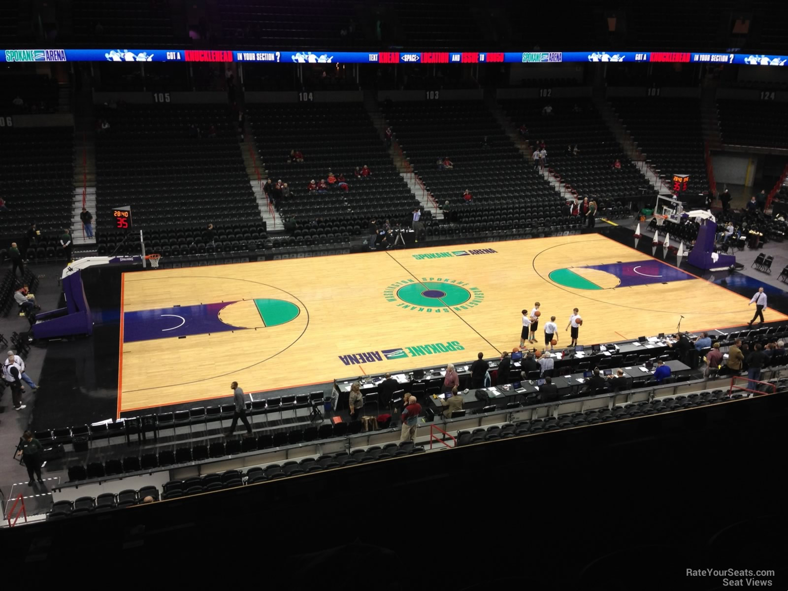 section 215, row c seat view  for basketball - spokane arena