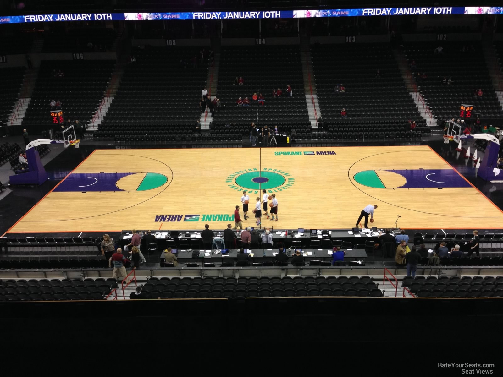 section 216, row c seat view  for basketball - spokane arena