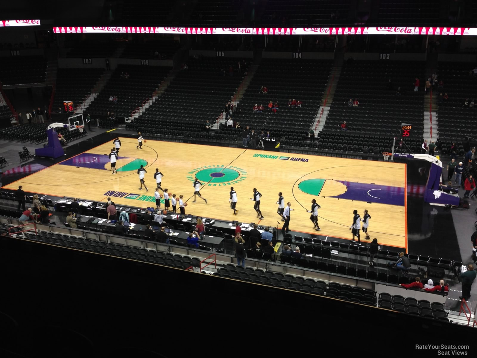 section 217, row c seat view  for basketball - spokane arena