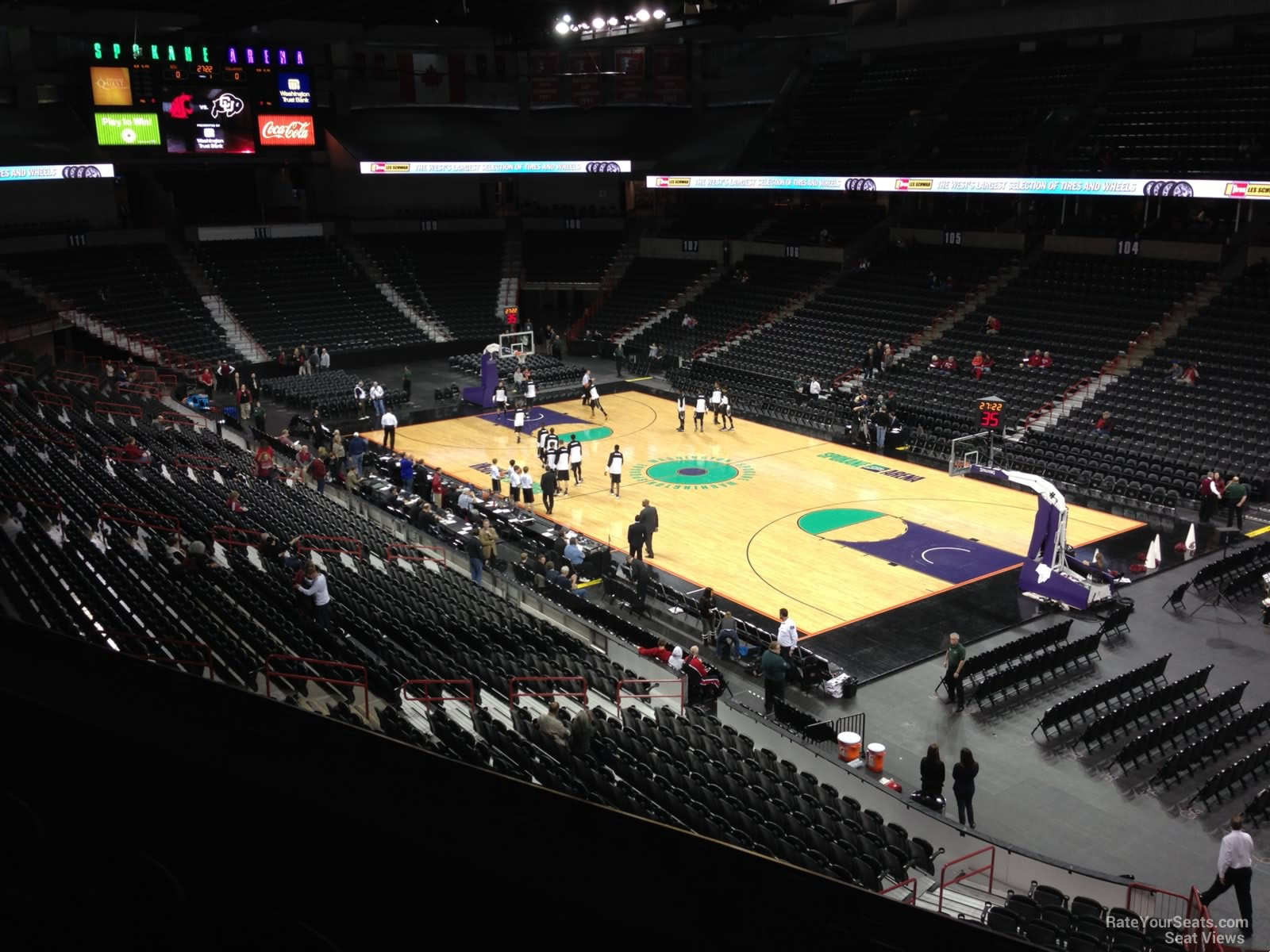 section 219, row c seat view  for basketball - spokane arena