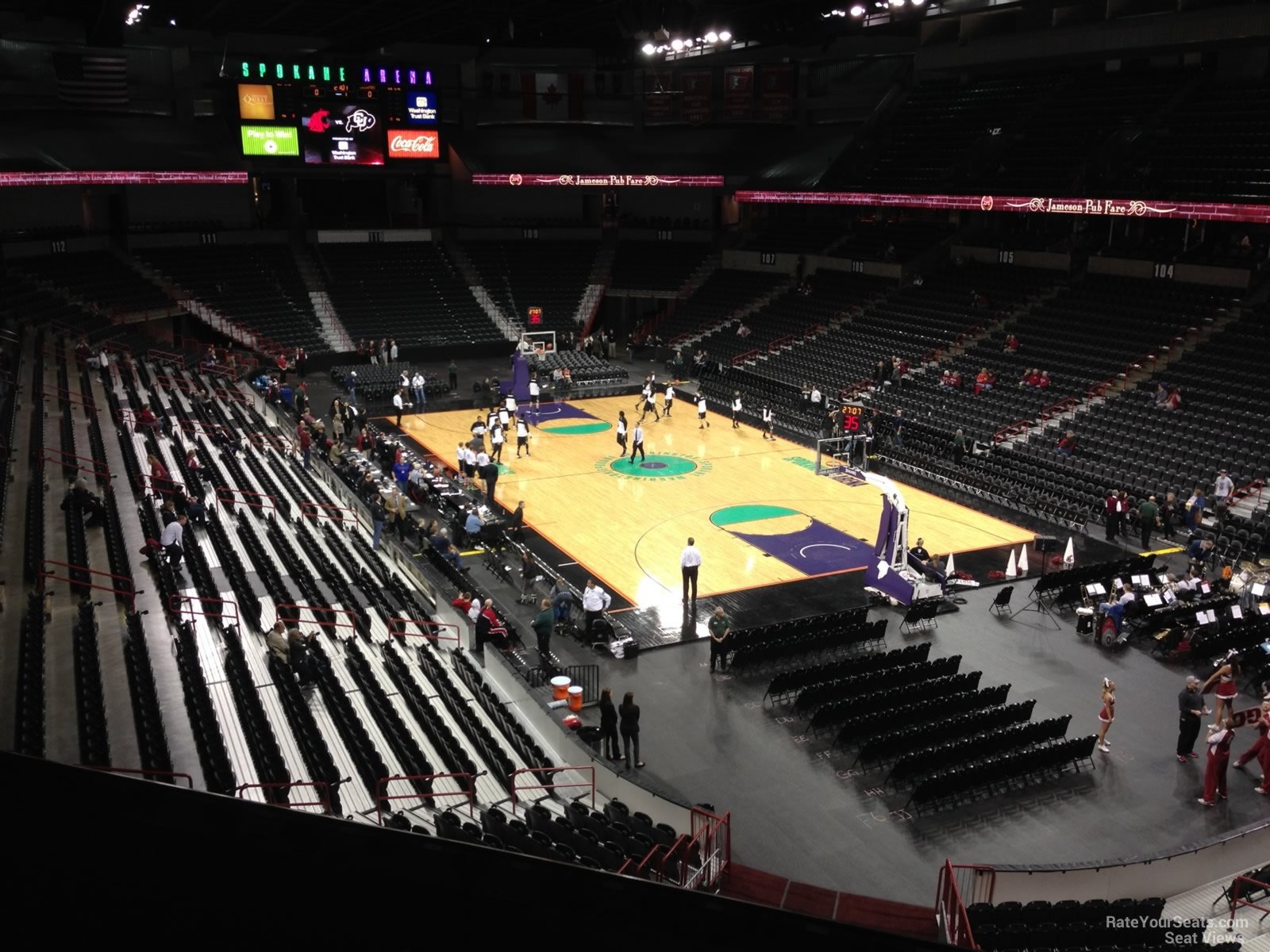 section 220, row c seat view  for basketball - spokane arena