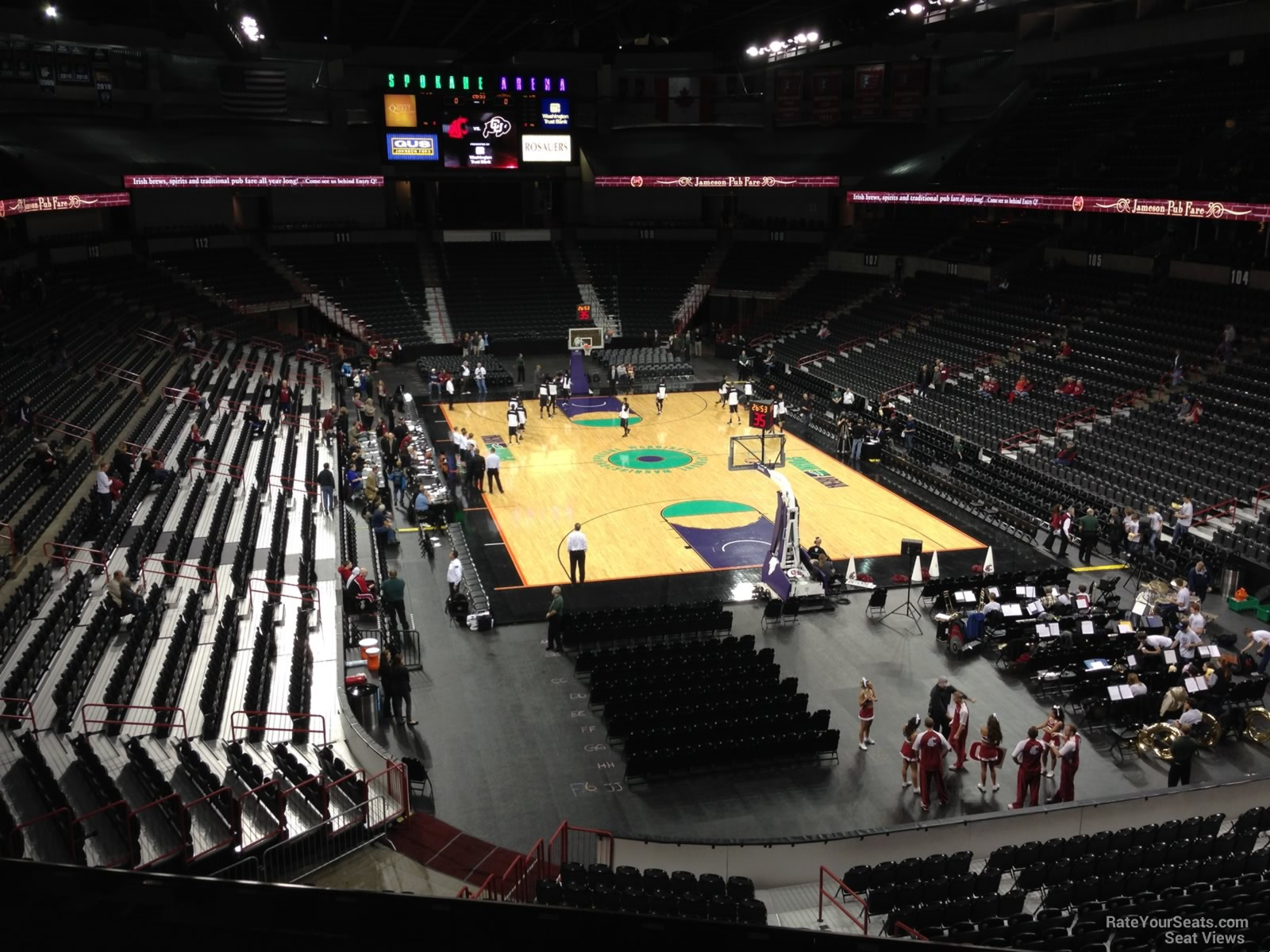 section 221, row c seat view  for basketball - spokane arena
