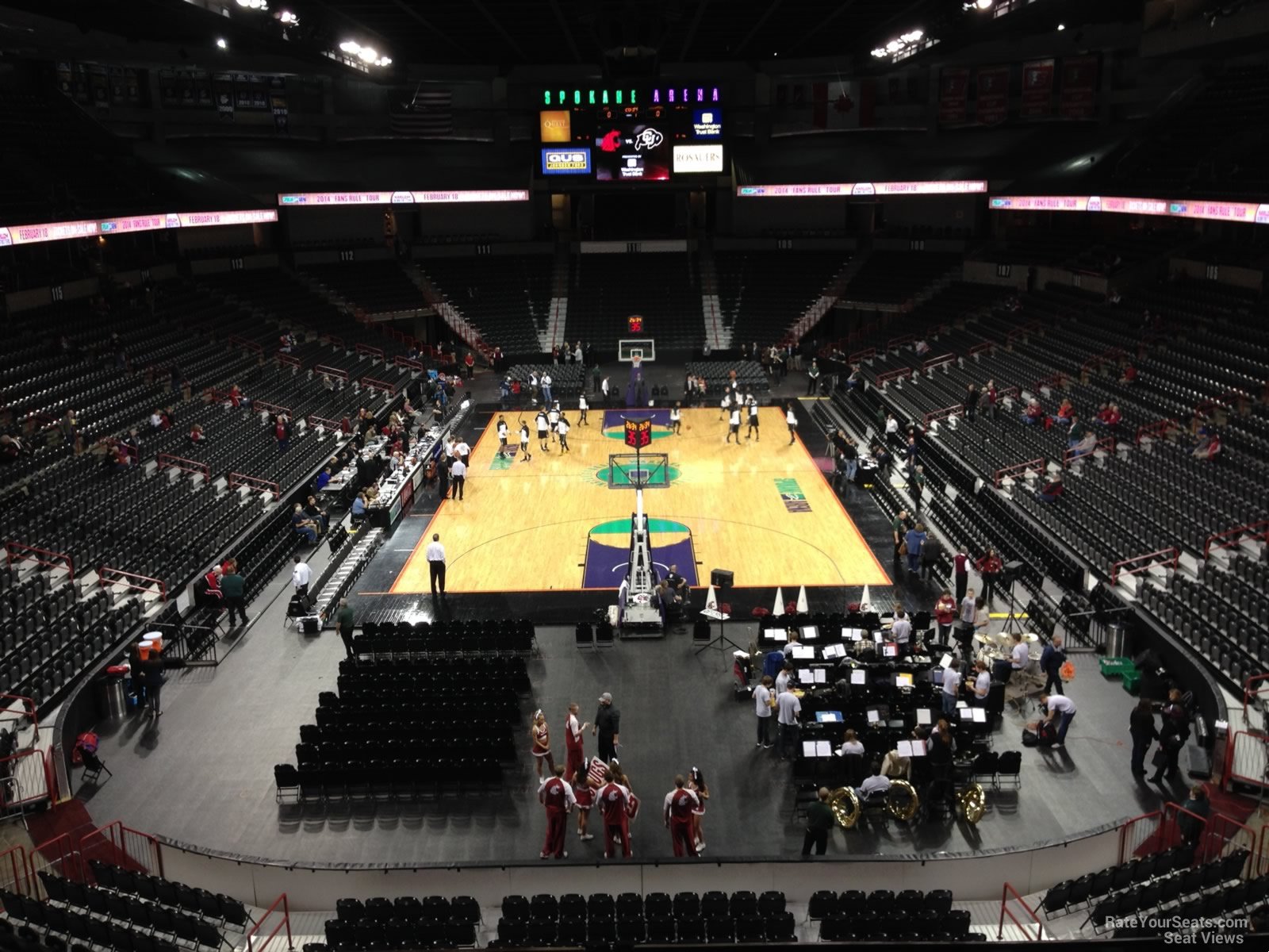 section 222, row c seat view  for basketball - spokane arena