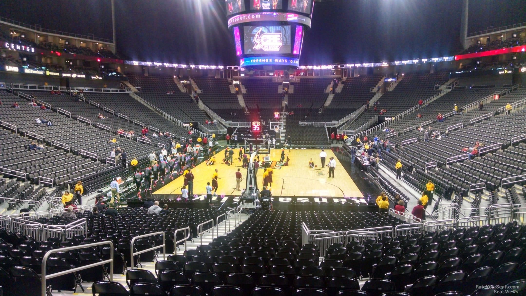 section 122, row 14 seat view  for basketball - t-mobile center