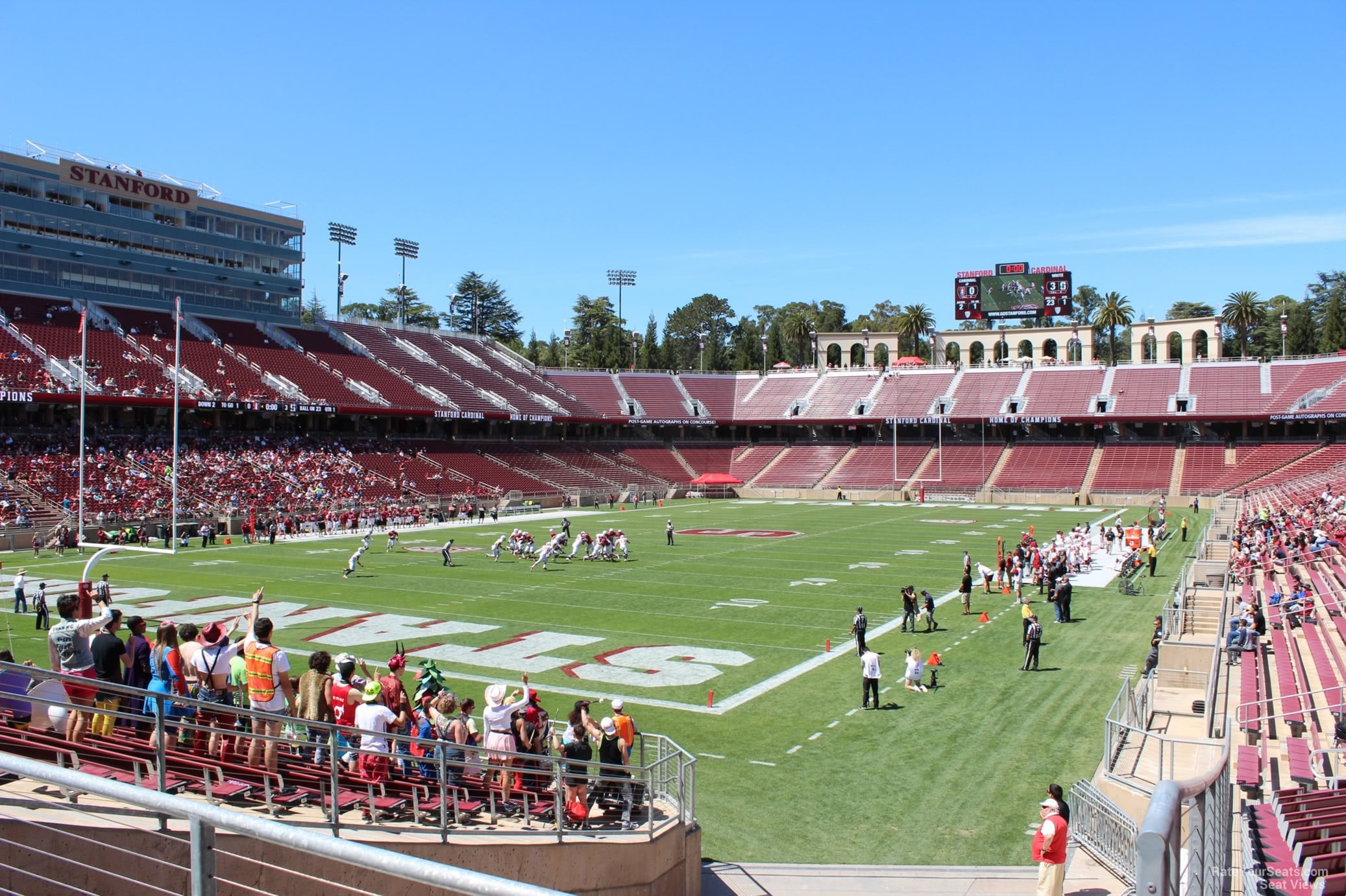 section 201, row j seat view  for football - stanford stadium