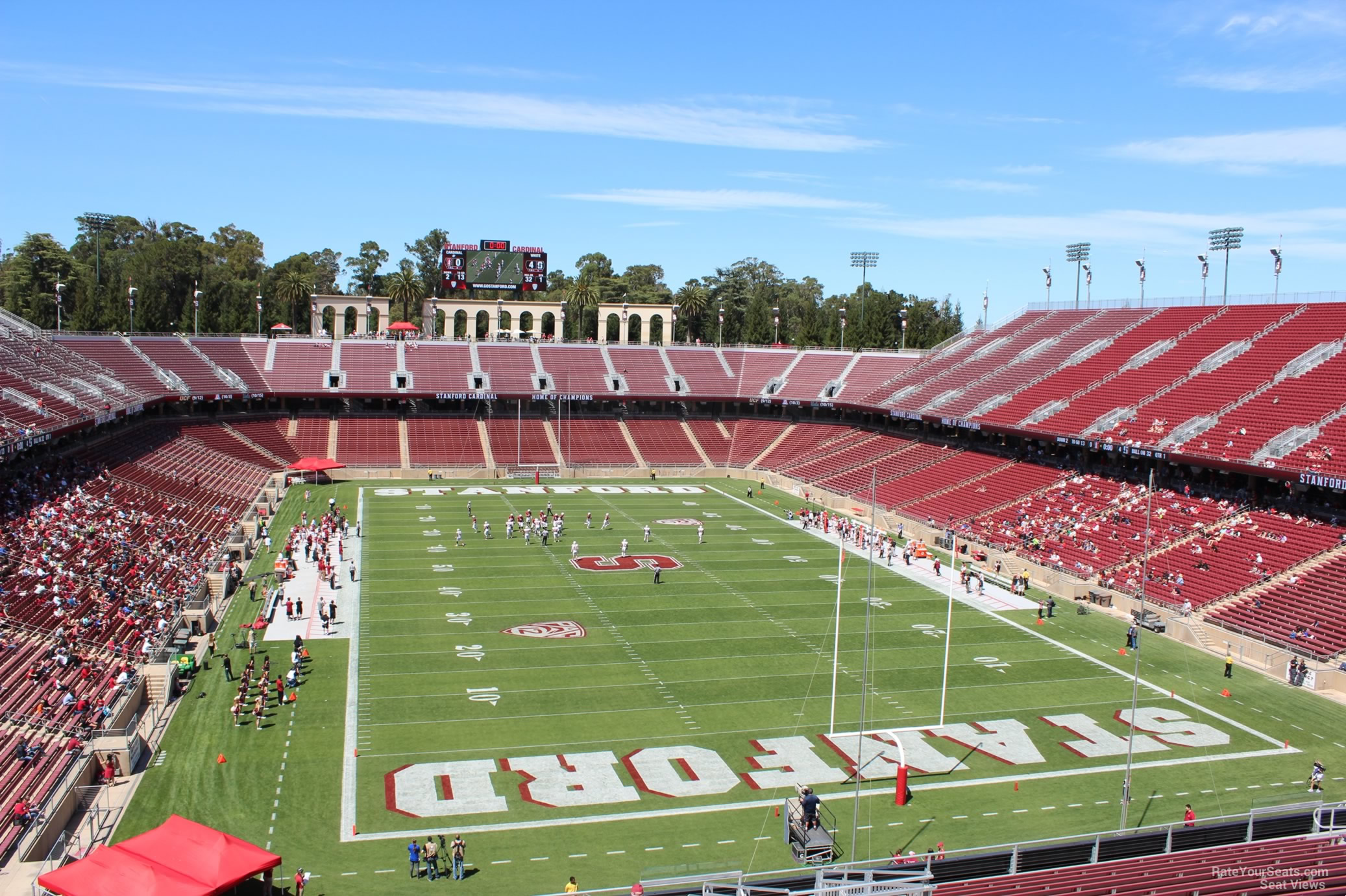 section 206, row j seat view  - stanford stadium