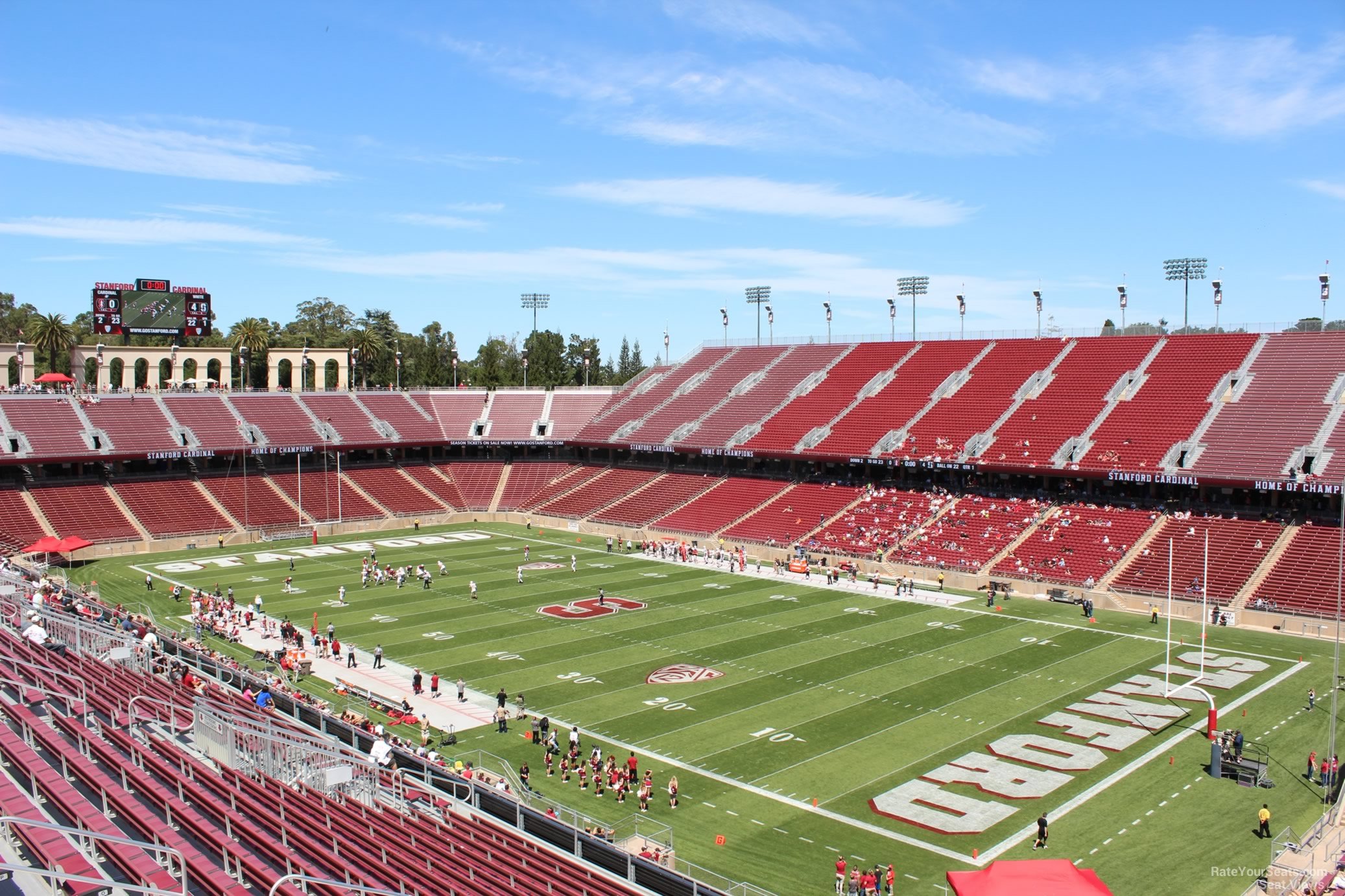 section 208, row j seat view  - stanford stadium