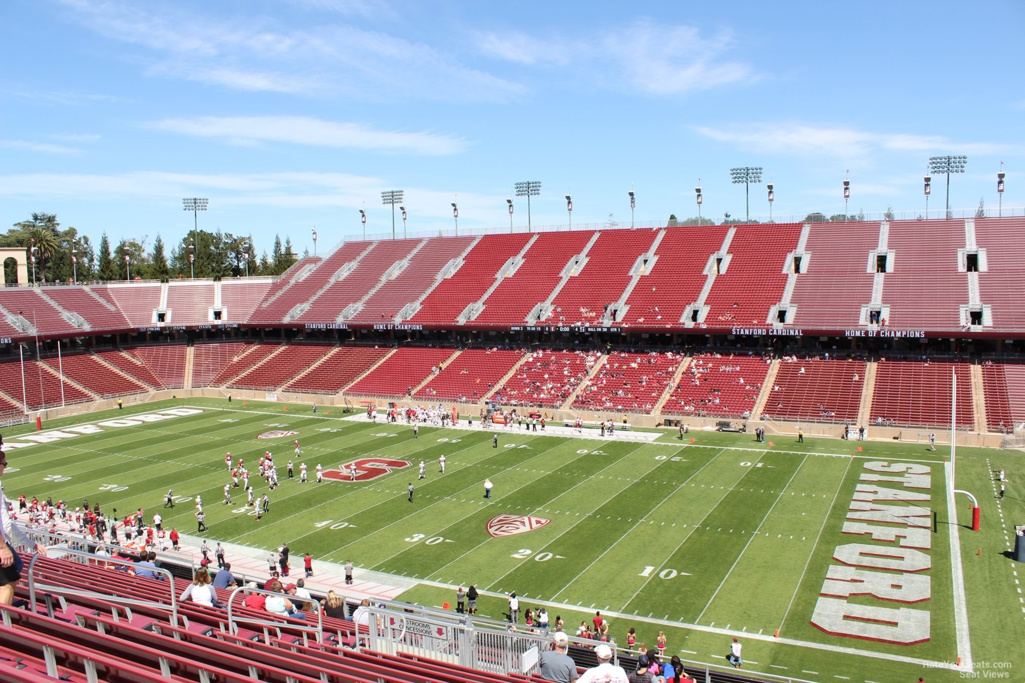 section 209, row j seat view  - stanford stadium