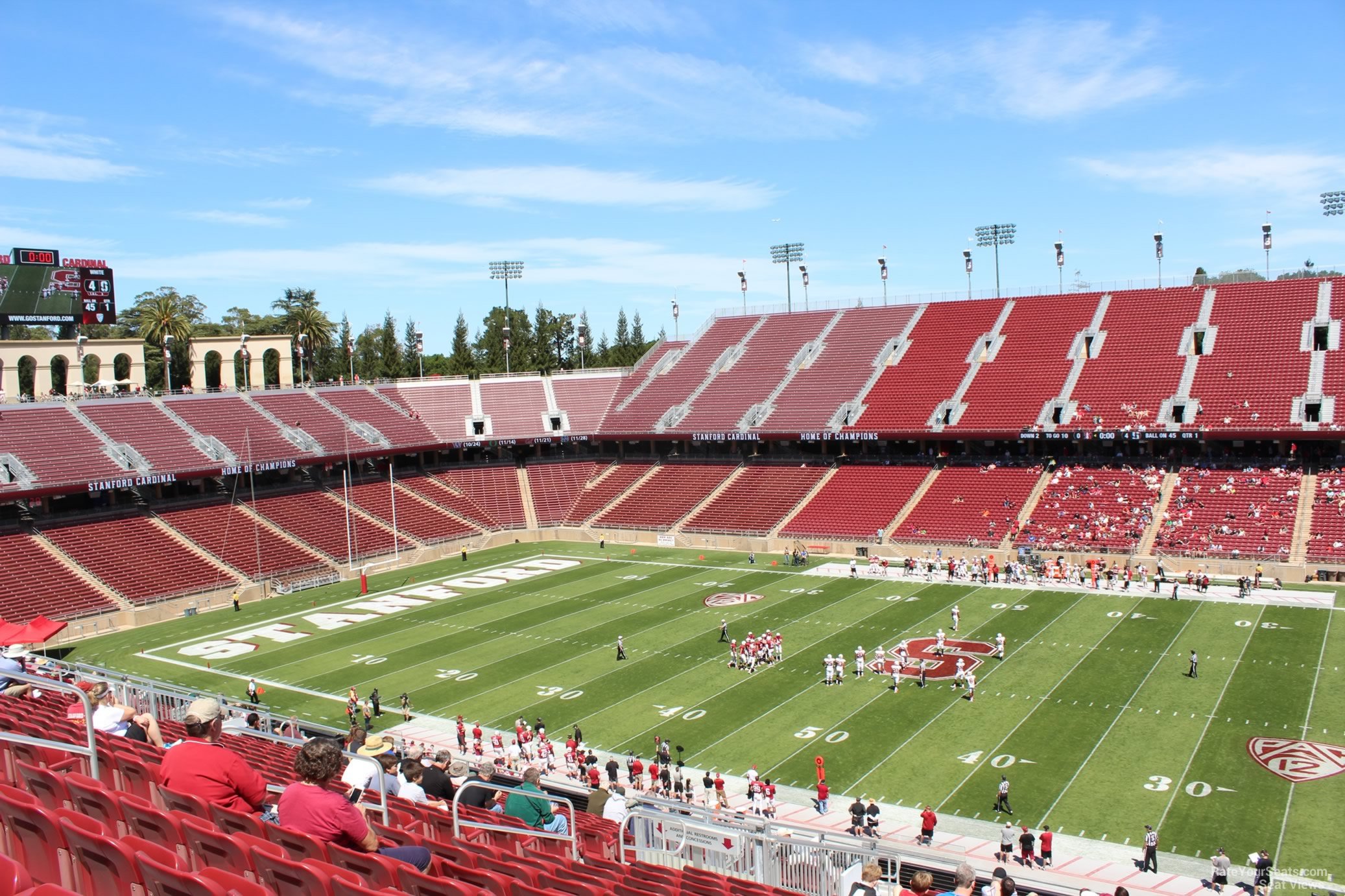 section 211, row j seat view  - stanford stadium